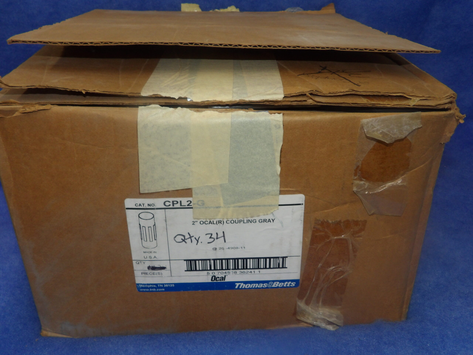 Thomas & Betts Box of 34 OCAL CPL2-G PVC COATED 2″Conduit Couplings + 1 Year War