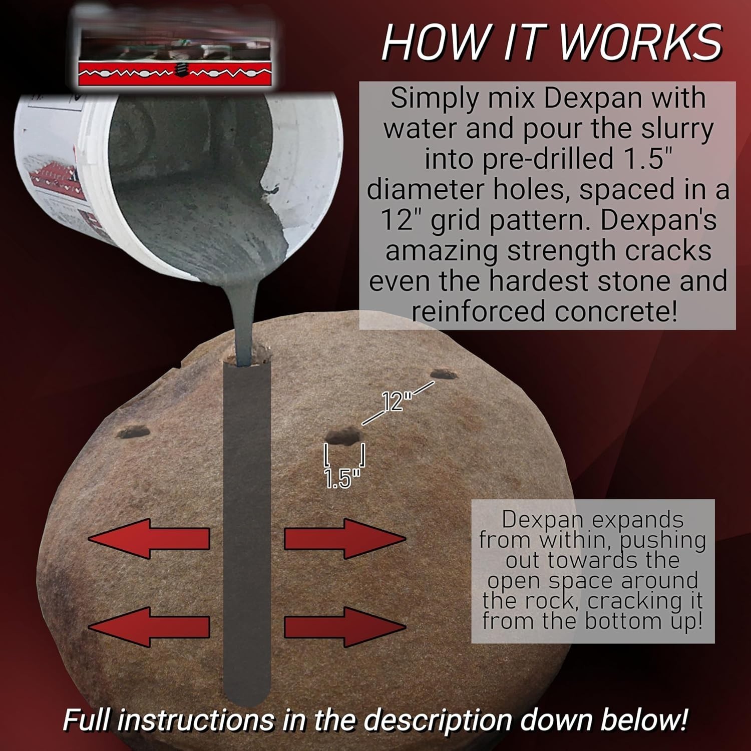 11LB Expansive Demolition Grout for Rock Concrete Breaking Excavating Type 1 77-