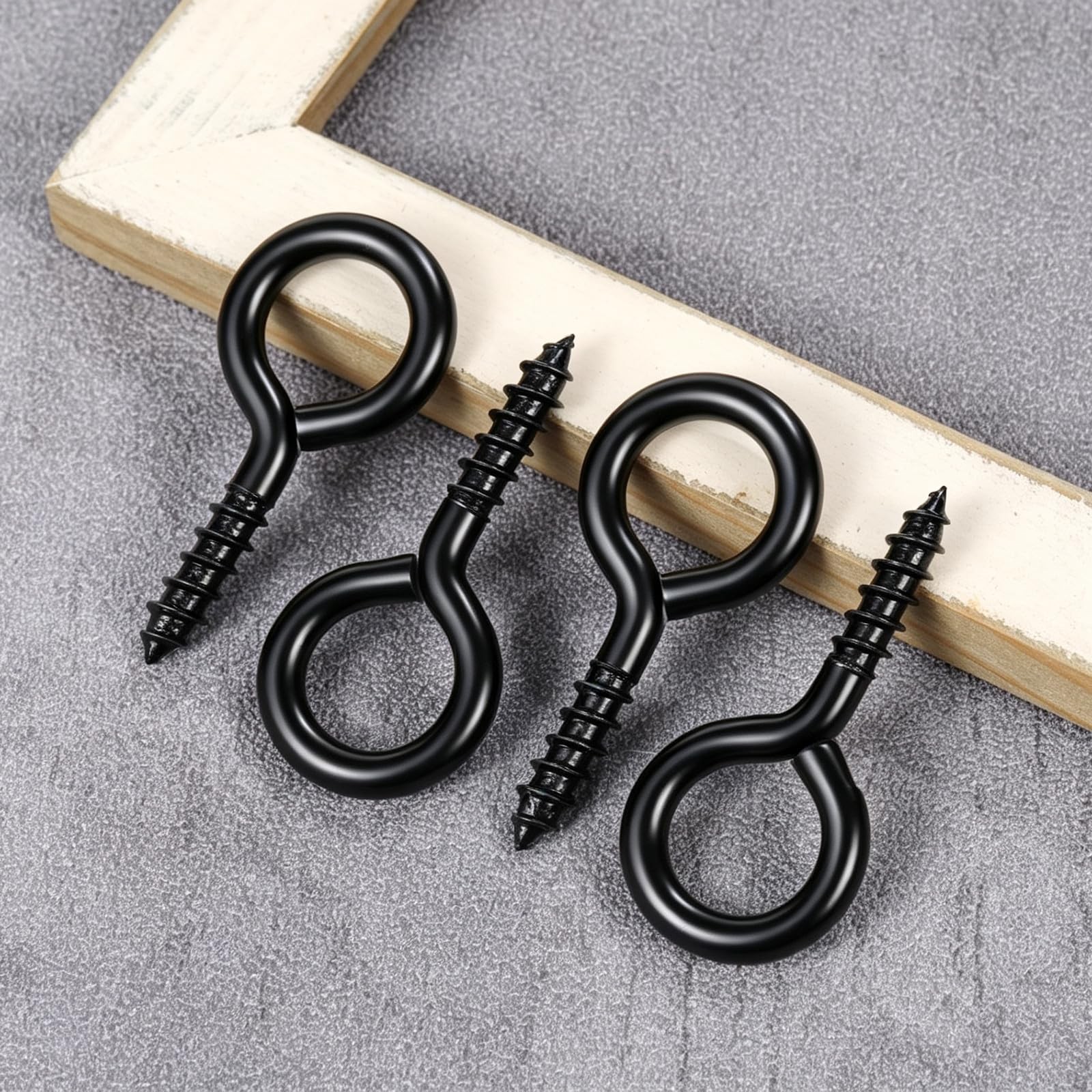 10 Pcs M6 Eye Screws, 2.2 inch Black Eye Hooks,Heavy Duty Screw Eye Bolt for …