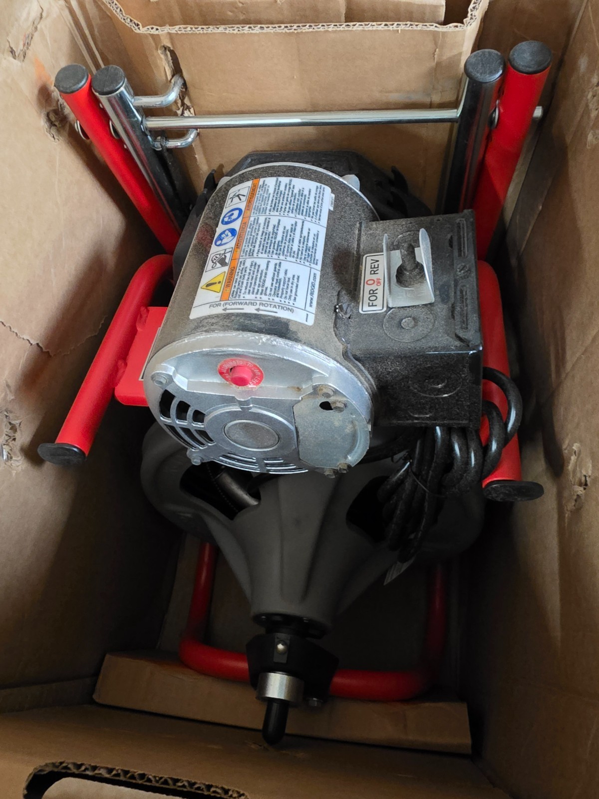 Ridgid 26998, K-400 120V Drum Drain Machine w/C-45 IW Cable, 1/2″x75′ Int. Wound