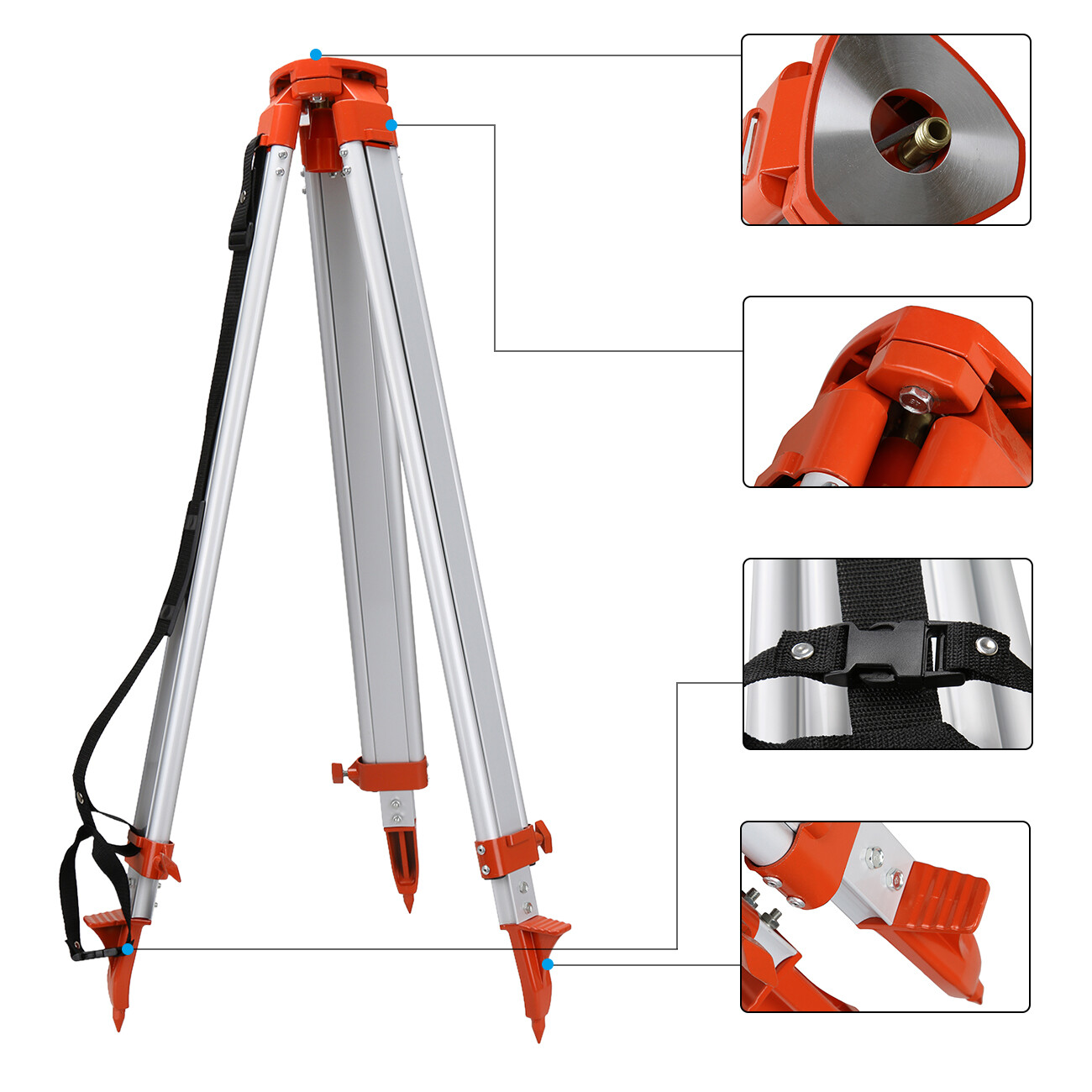 360° Automatic Self-Leveling Beam Rotary Red Laser Level 500M +1.65M Tripod