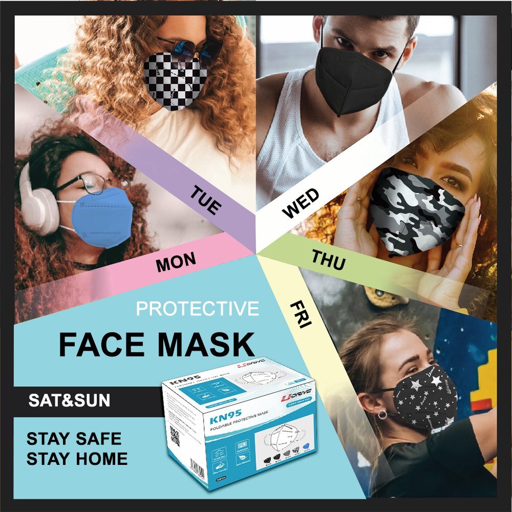 50/100 PCS KN95 Face Masks Protective 5-Layer Disposable Respirator US Seller