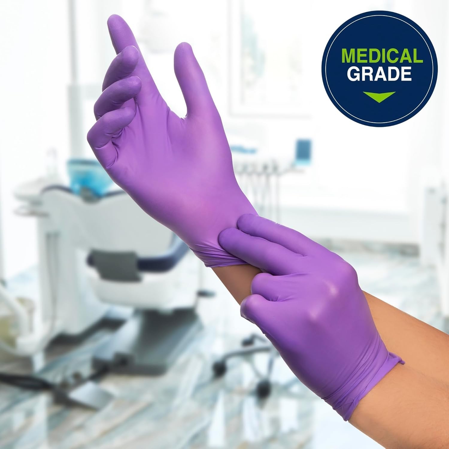 PURPLE NITRILE Gloves Powder Free Disposable Medical Exam Gloves Dental Chemo…