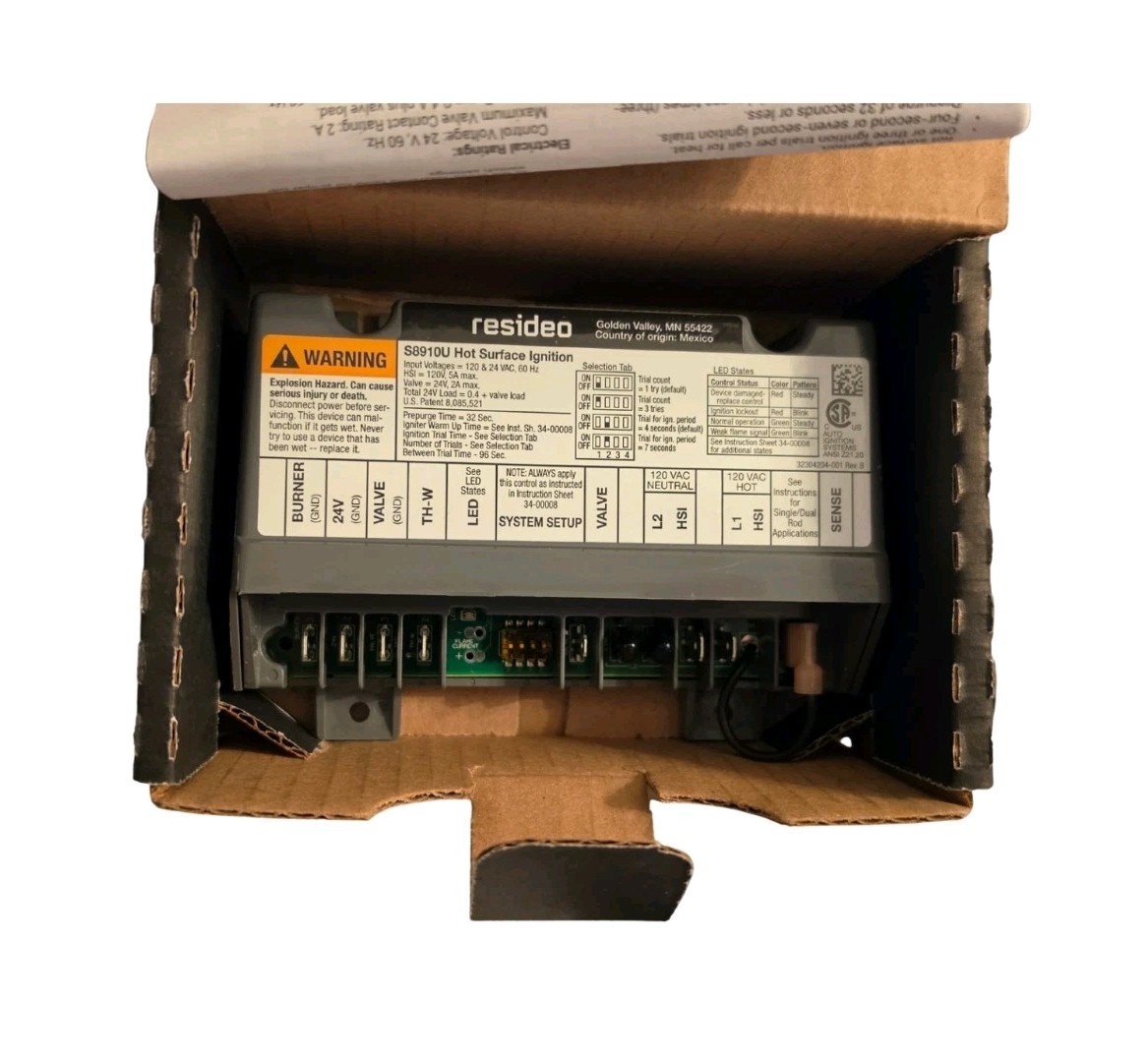 New Resideo S8910U Universal Hot Surface Ignition Control Board Module