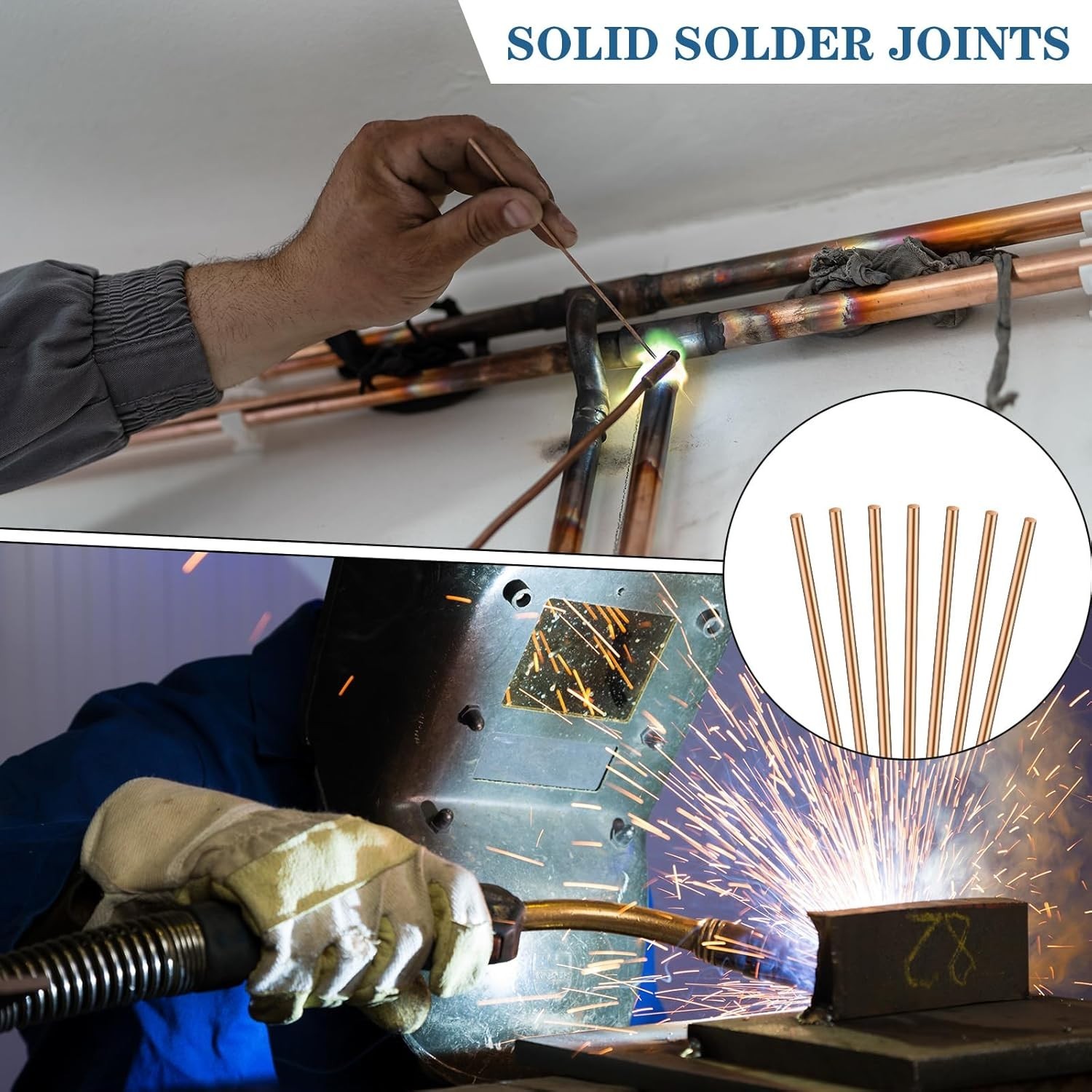 40PCS 15 Percent Silver Brazing Rods BCuP 5 HVAC Copper Welding Alloy Rod New US