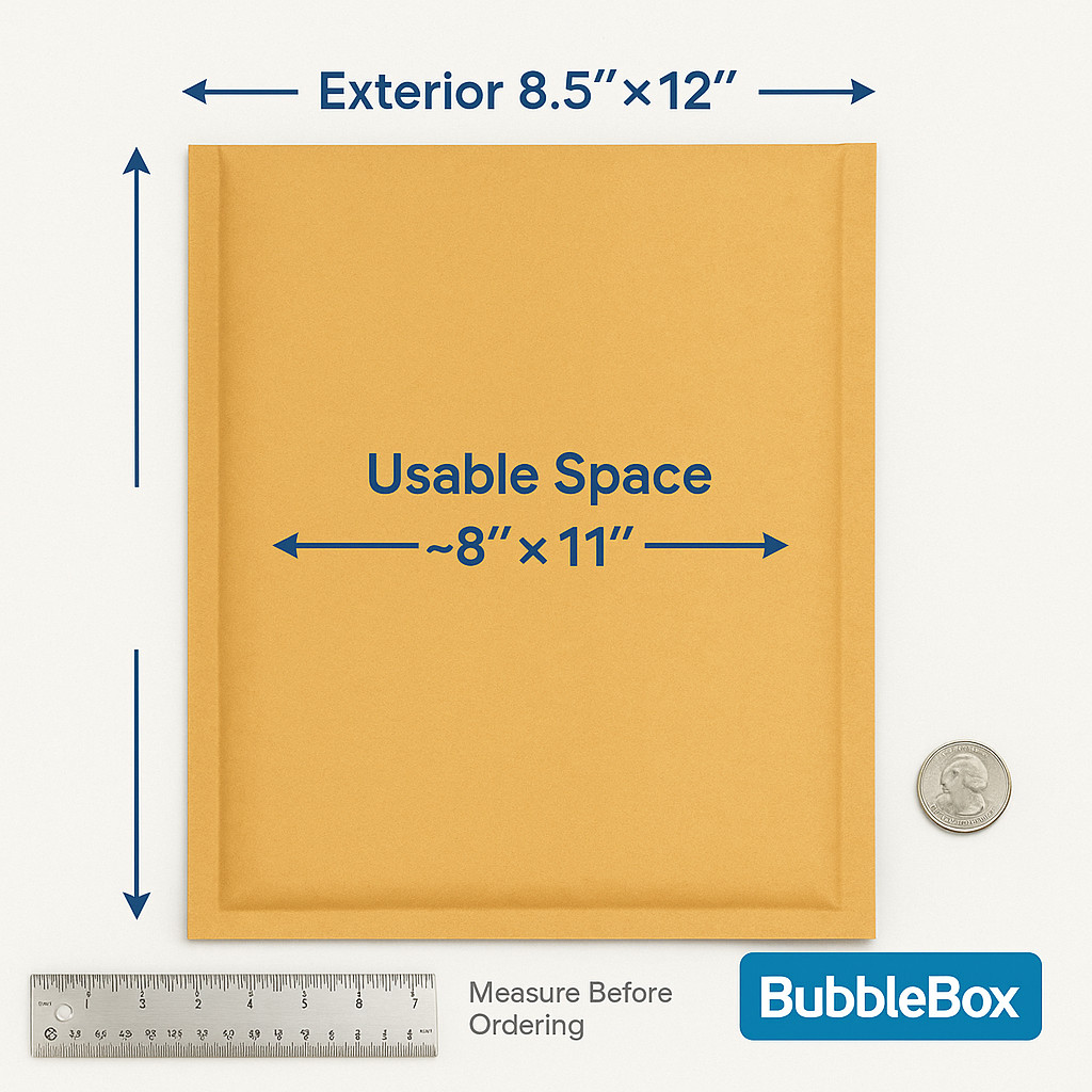 8.5×12 Kraft Bubble Mailers #2 Self Seal Padded Shipping Envelopes Bulk