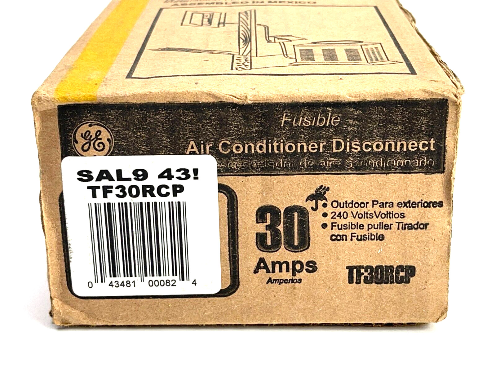 New GE Air Conditioner Disconnect Gray 240 Volts 30 Amps TF30RCP