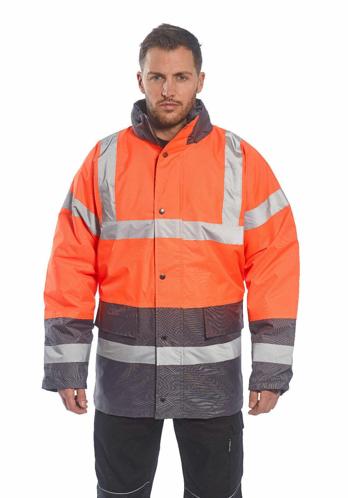 Portwest US467 Hi-Vis Two Tone Reflective Waterproof Traffic Safety Jacket ANSI