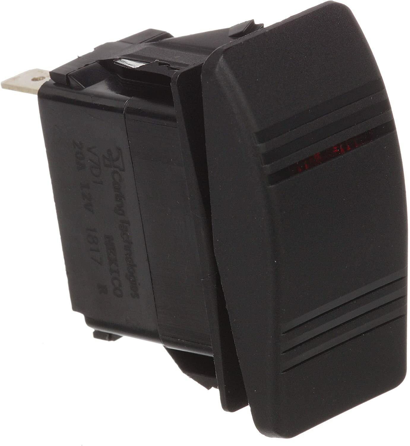 Seachoice 13001 Contura 10A/20A Mom/Off/On DPST Black LED Rocker Switch