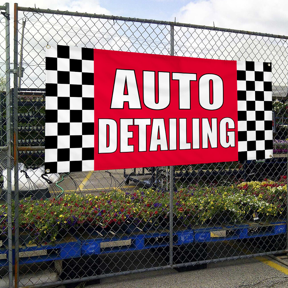 Vinyl Banner Multiple Sizes Auto Detailing Advertising Printing D Automotive