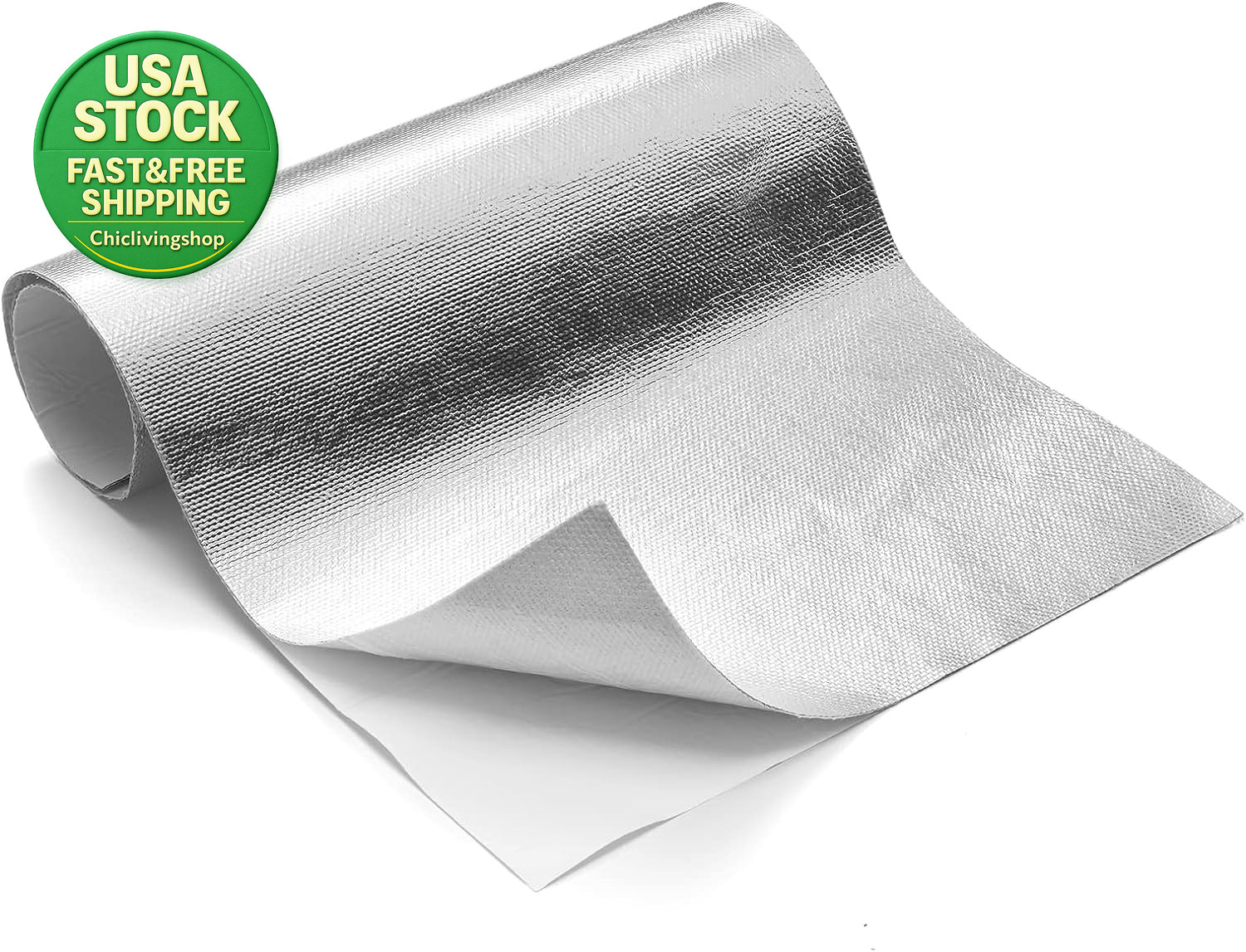 Aluminized Heat Shield Thermal Barrier Adhesive Backed Sheet 12 X 12