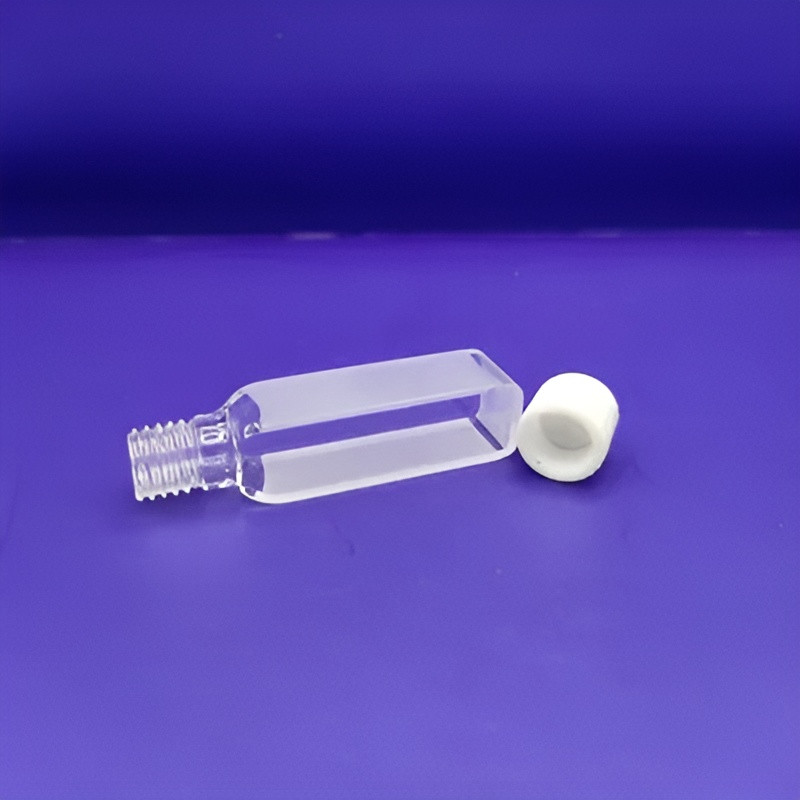 2pcs JGS1 Quartz Cuvette With Screw Cap 10mm 3.5mL