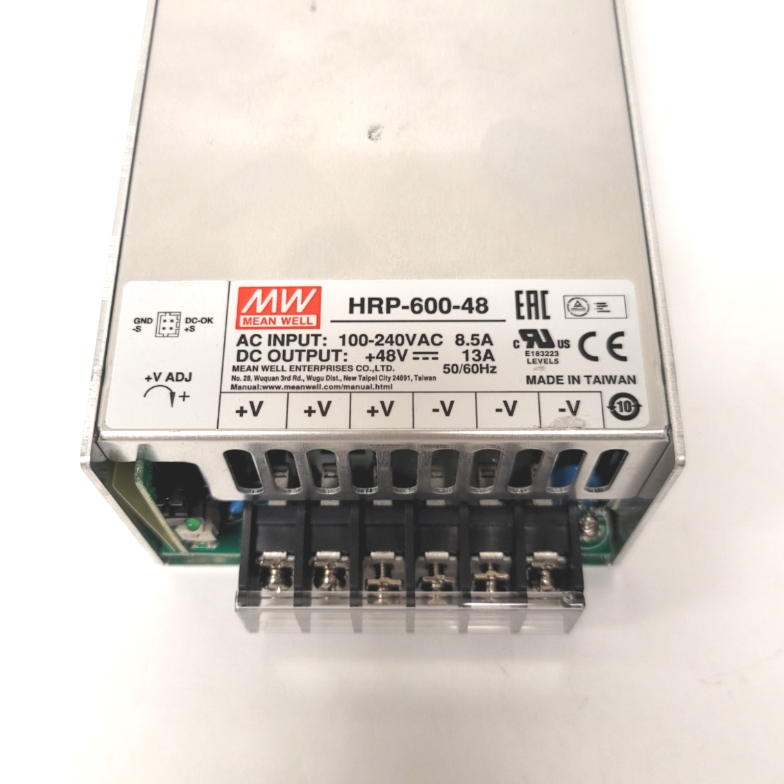 Mean Well HRP-600-48 Switching Mode Power Supply In: 100-240VAC, Out: 48VDC 13A