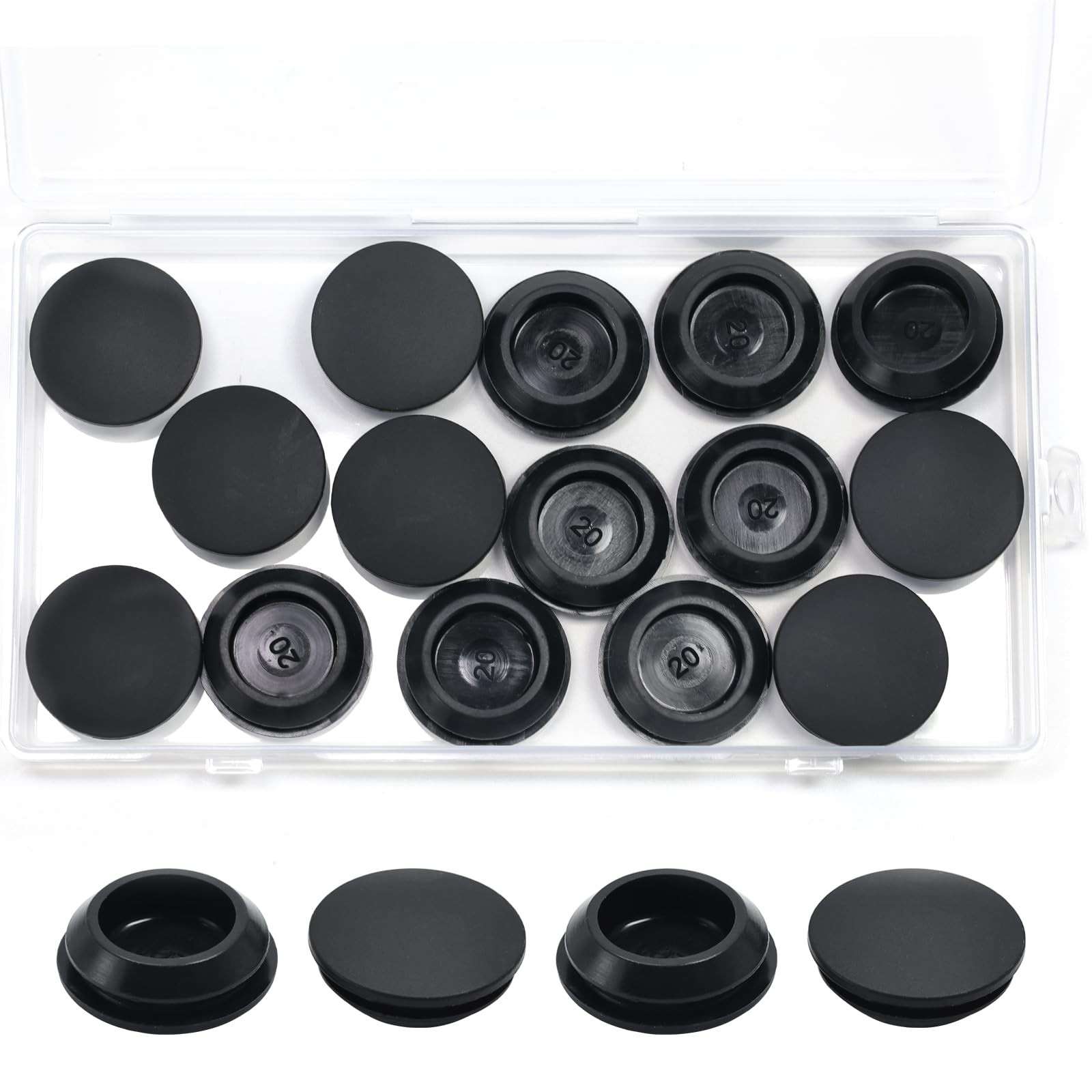 15 Pcs 20 mm Silicone Rubber Plugs Snap in Locking Hole Plugs for 2022 mm 13/…