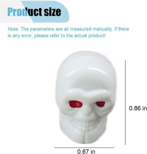 Skull Style Tire Valve Stem Caps, 4PCS Antirust Copper Core Leakp Color: White