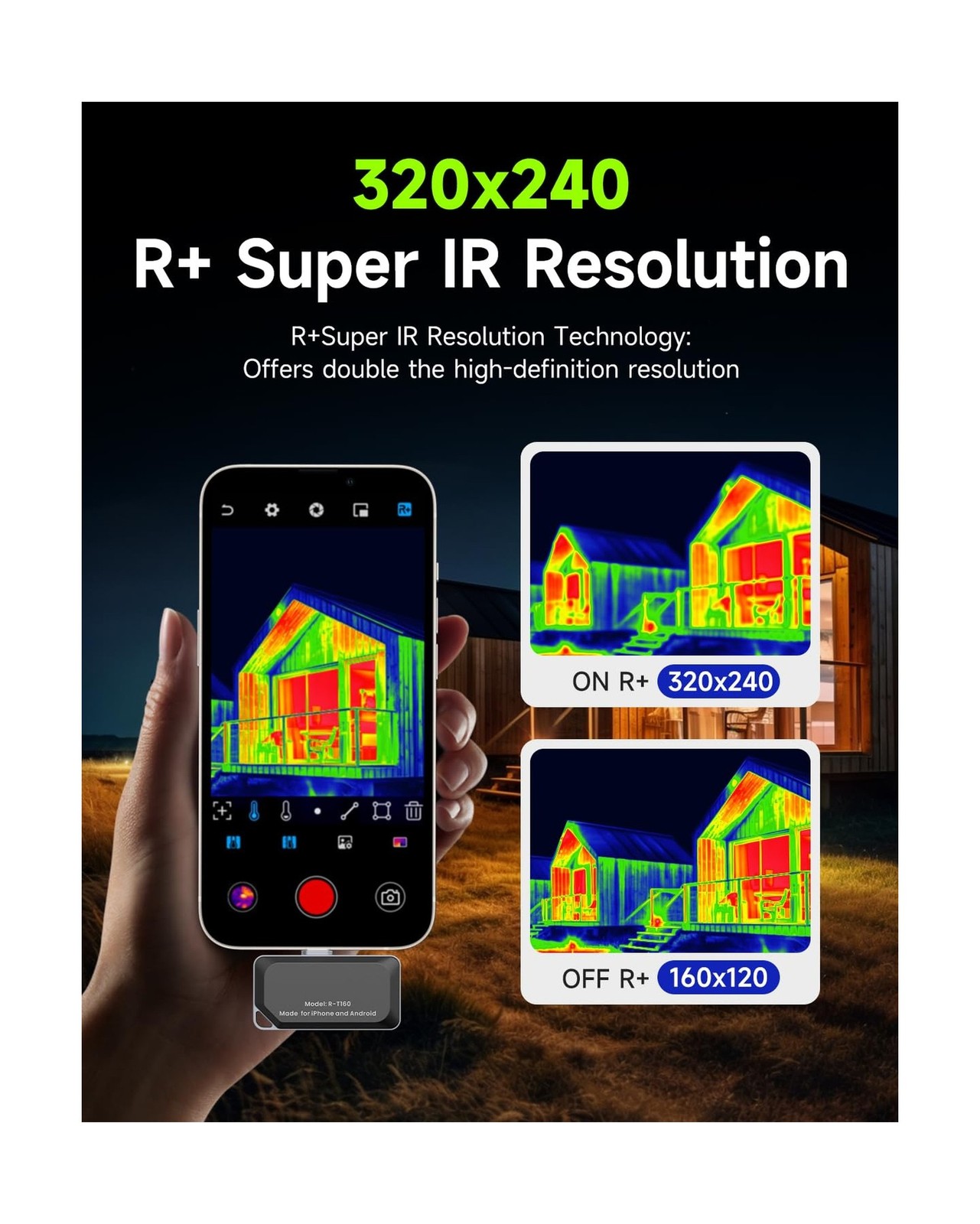REVASRI Thermal Camera for Type-C iPhone & Android Device, 320×240 Super Reso…