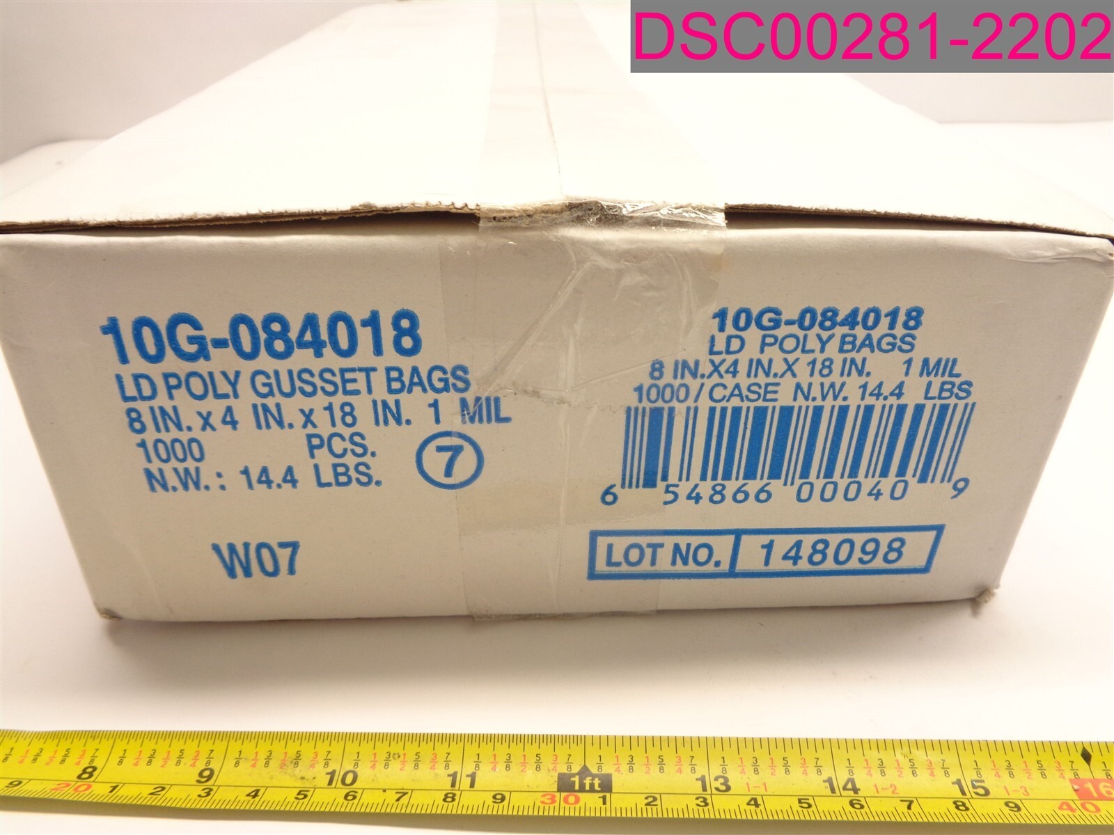 QTY=1,000 (10 Packs of 100); LD Poly Gusset Bags 10G-084018 8″x4″x18″ 1Mil.