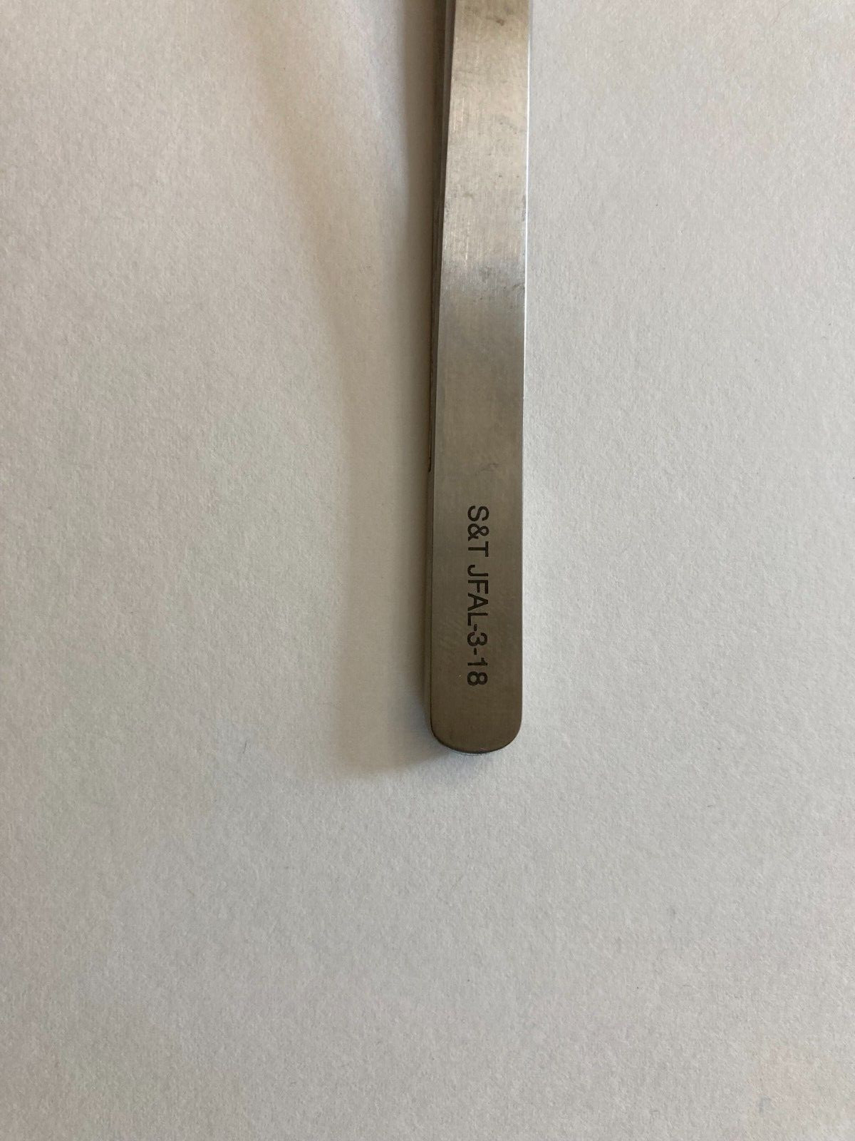 S&T Flat Handle Straight Tip Micro Forceps Stainless Steel Instrument JFAL-3-18