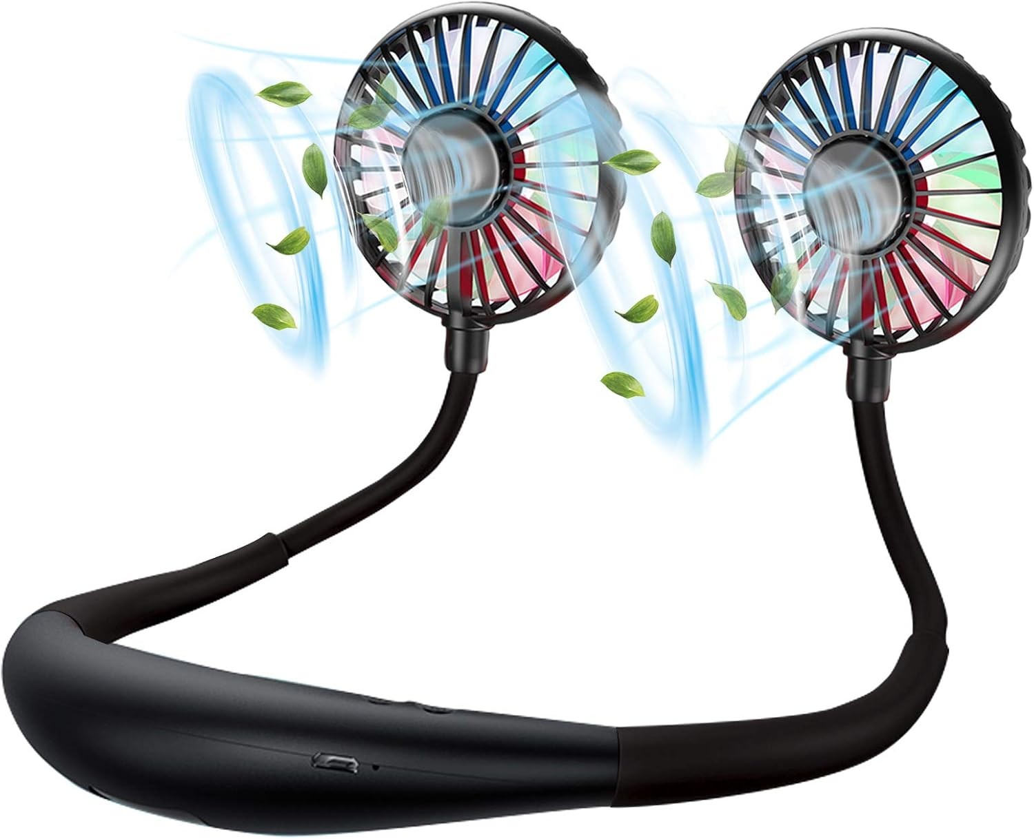 YALTOON Neck Fan – 2600mAh, Portable, Hands-Free, 12H Cooling
