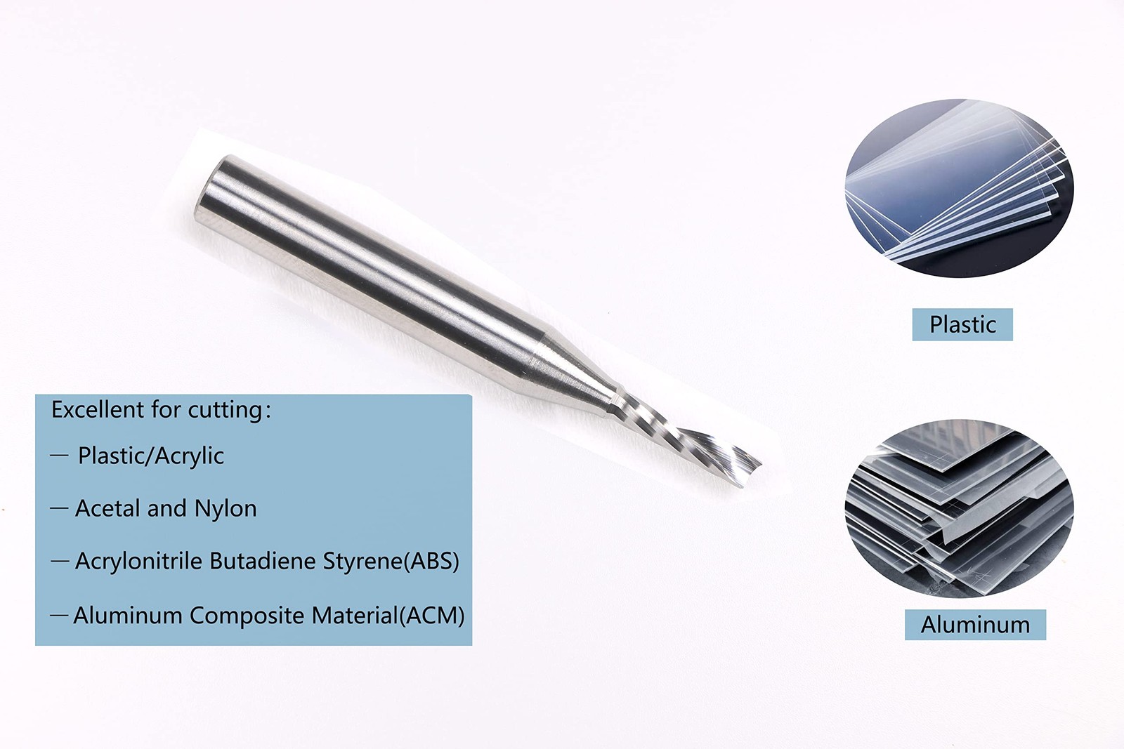 DashHound BRO02 5PCS O Flute Spiral CNC Router Bit 1/4″ Shank 1/8″ Carbide