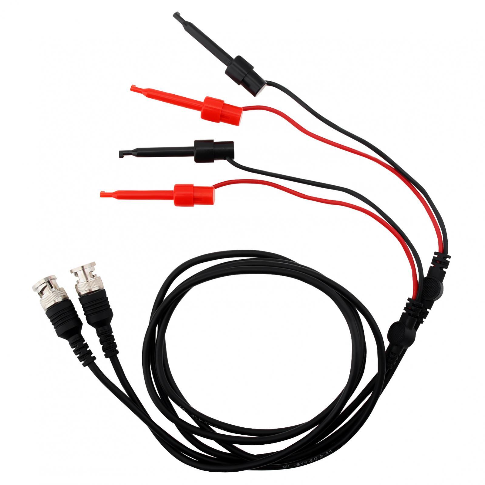 2 Pack BNC Male Plug Q9 to Dual Alligator Clip Test Leads Probe Coaxial Cable