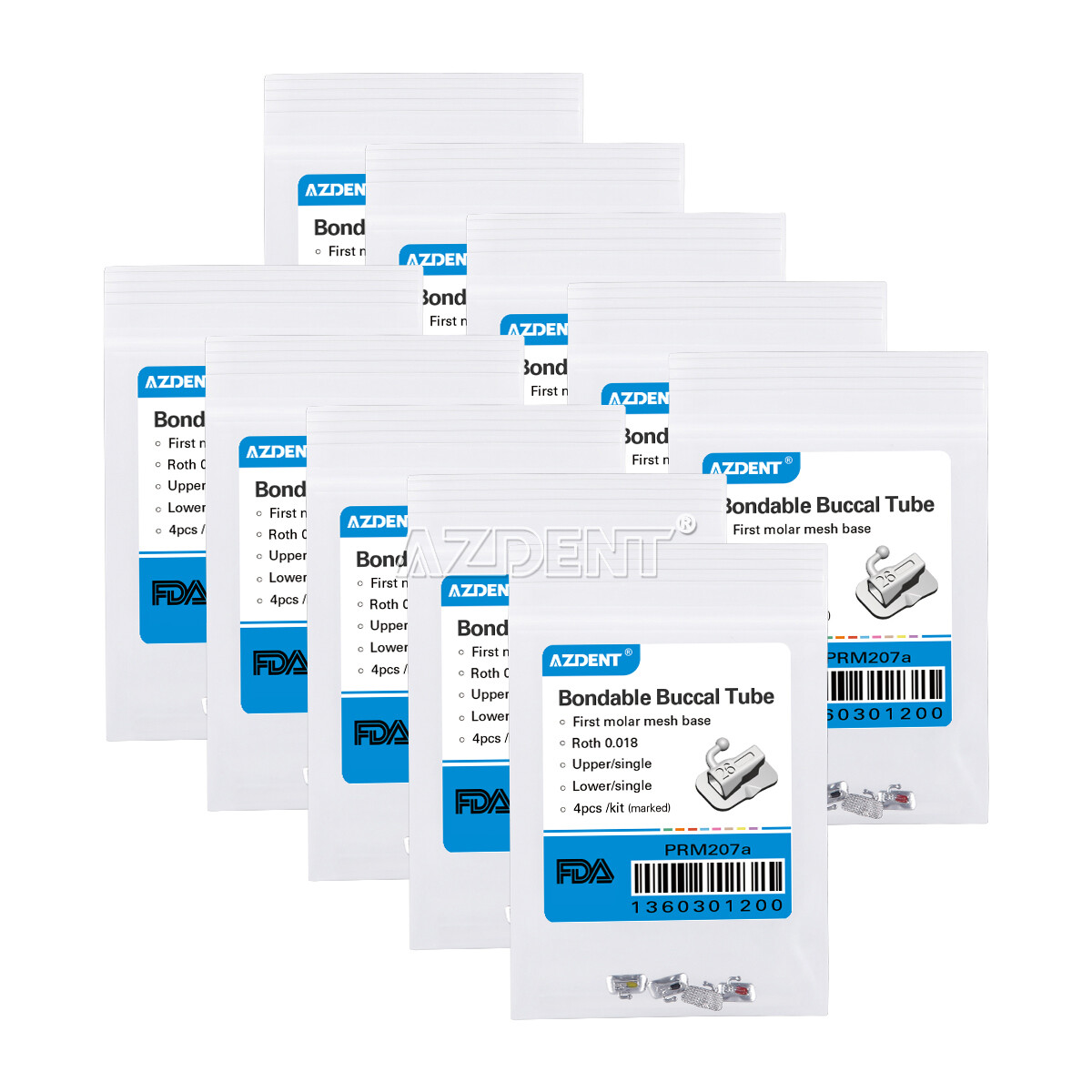 AZDENT Dental Orthodontic 1st Molar Buccal Tube Roth/MBT 022/ 018 Bondable