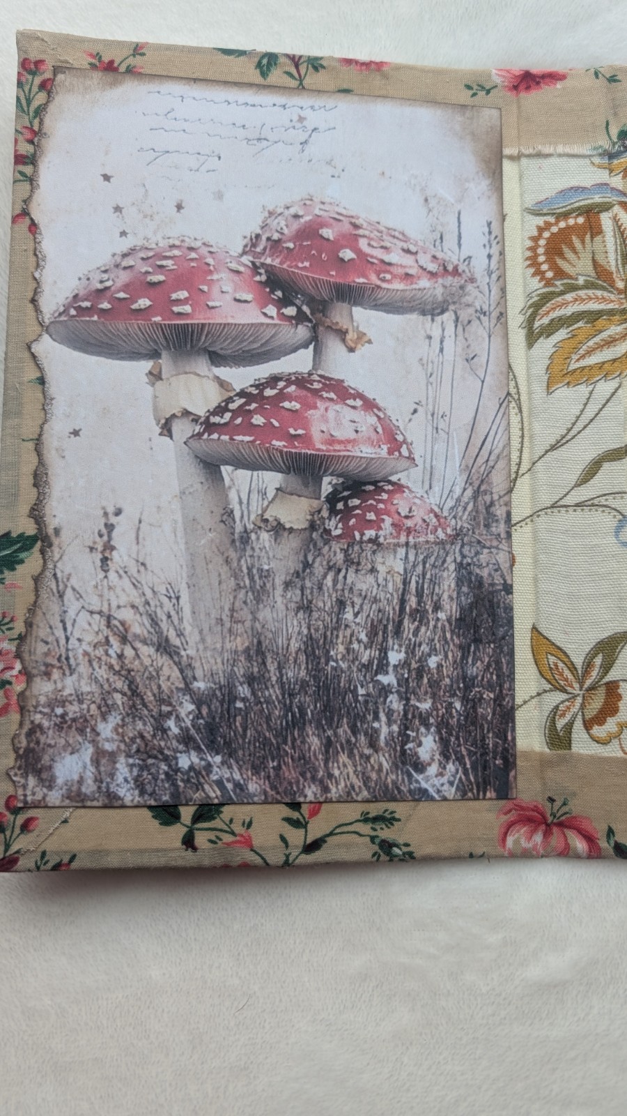 Handmade Grungy Mushroom Forest Junk Journal Book/Covers Only No Signatures DIY