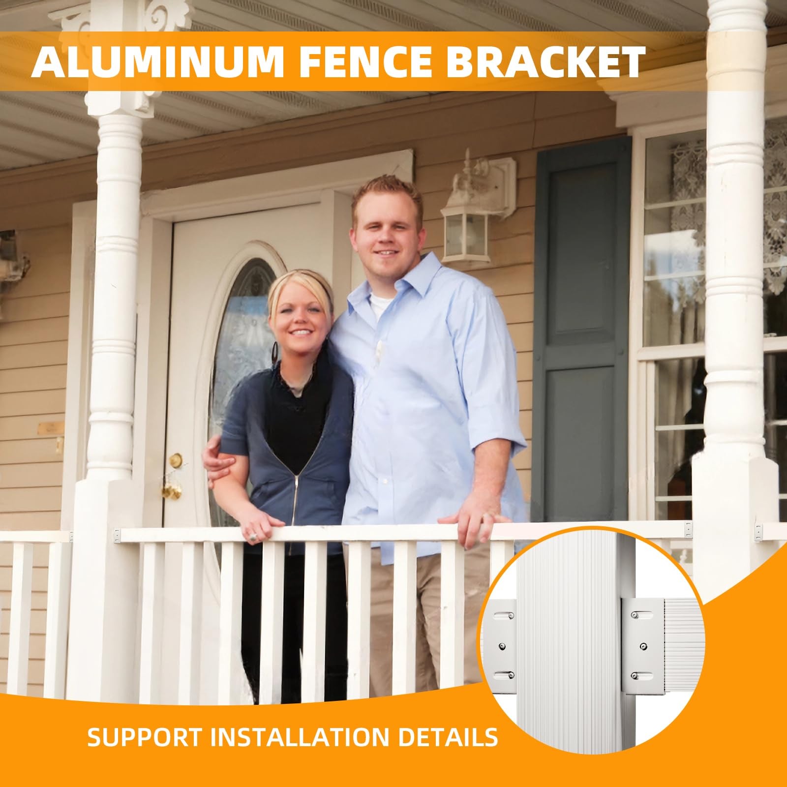 Aluminum Fence Bracket for Vinyl 1.92 1.25 2.77, 6 brackets & 60 screws