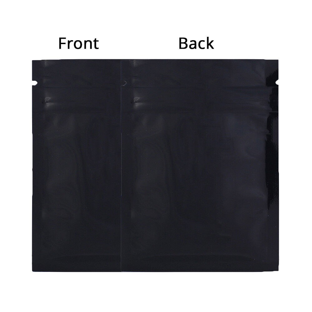 100 Premium 3×4″ Matte Black Small Double-Sided Mylar Foil Zip Storage Bags