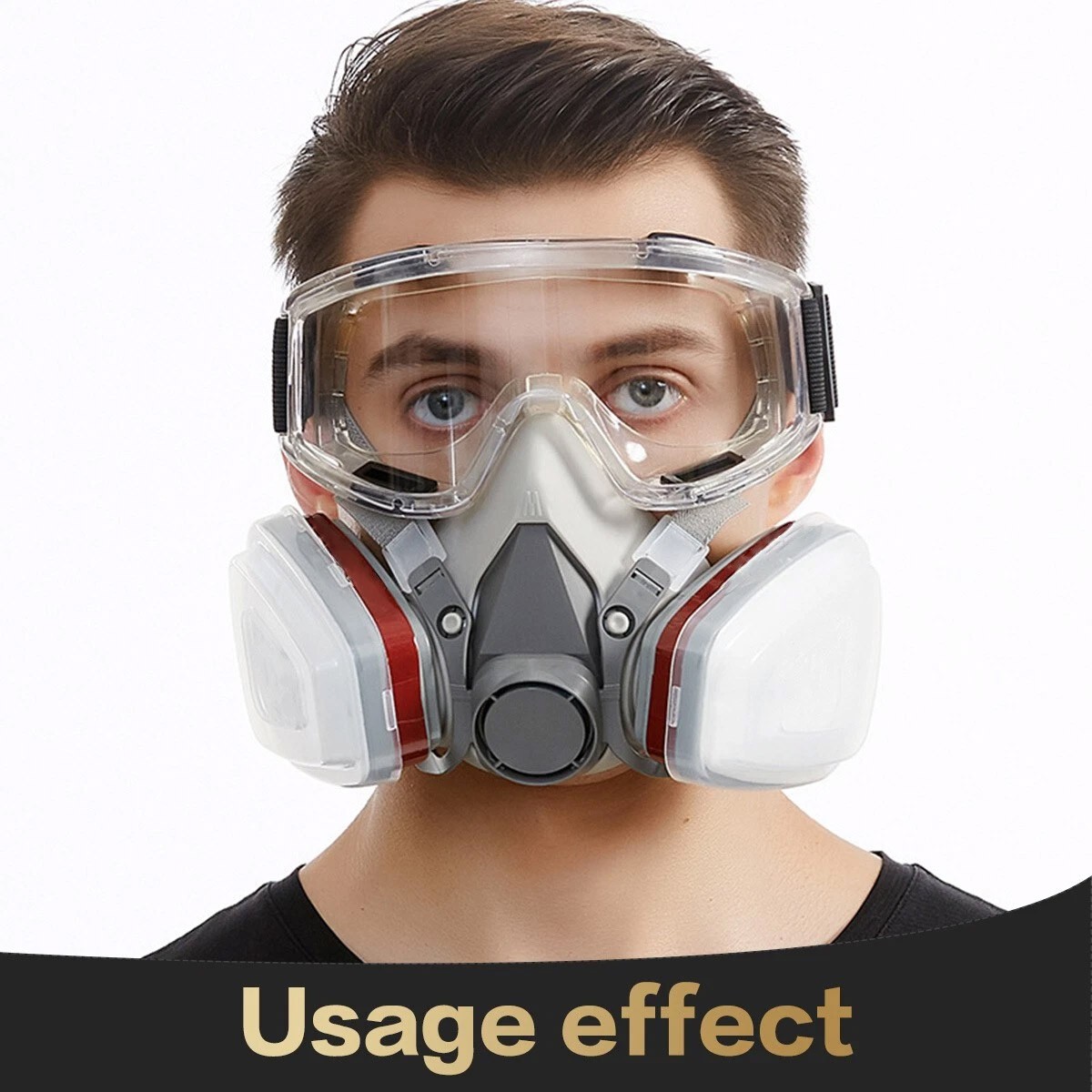 6200 Half Face 16 IN 1 Gas Mask Chemical Vapor Paint Spray Respirator + Filter