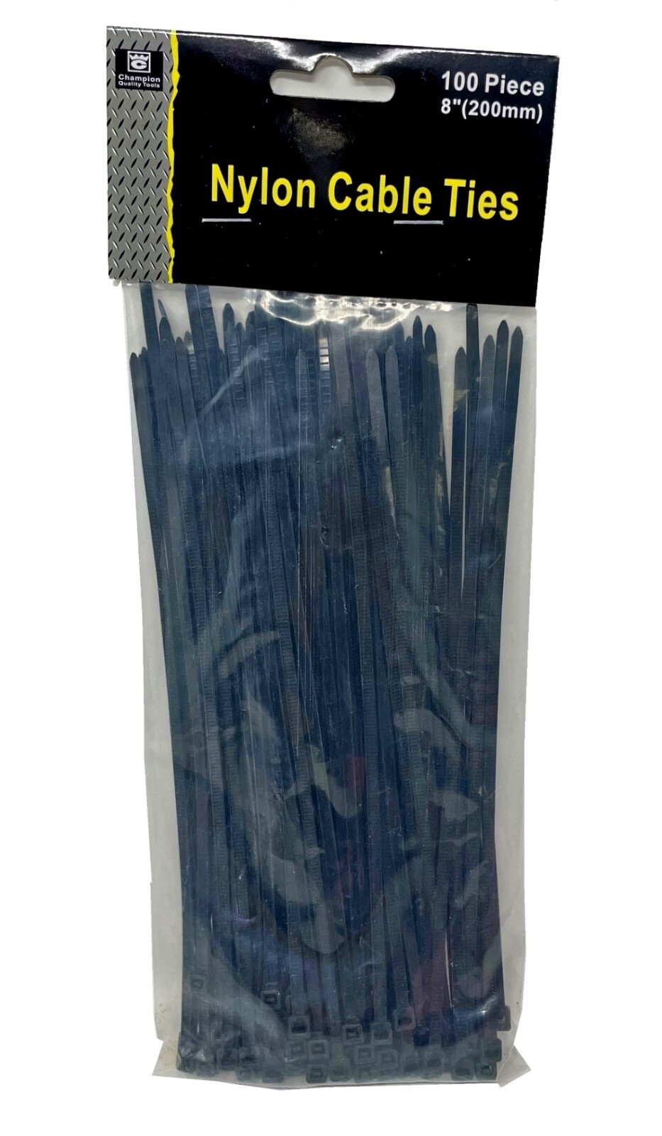 8″ Nylon Cable Zip Ties Black Tie Wrap Wire Home Office 100 Pcs Standard Cord