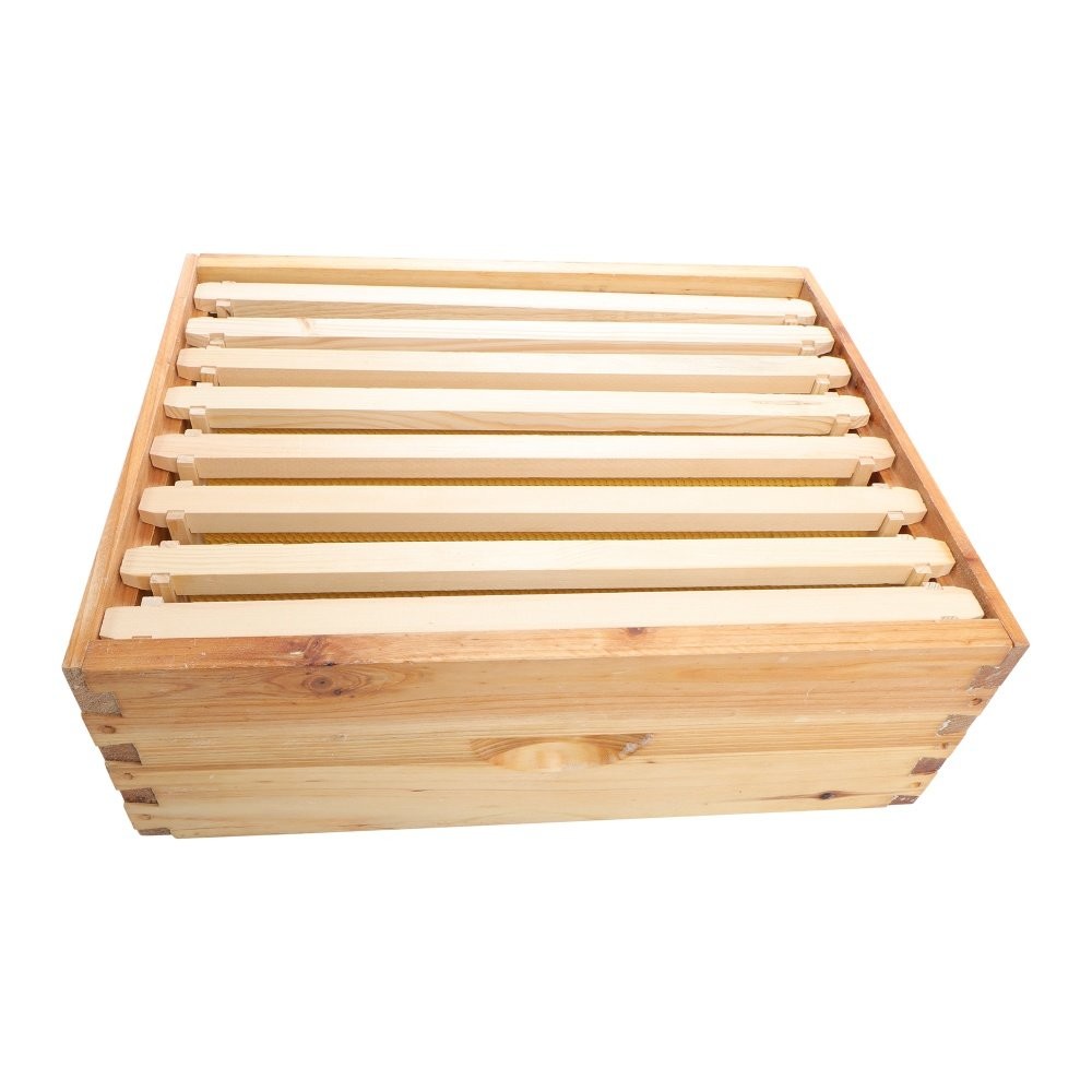 Bee Hive Beeswax Coated Includes Beehive Frames and Foundations 4 Layer 8 Frame