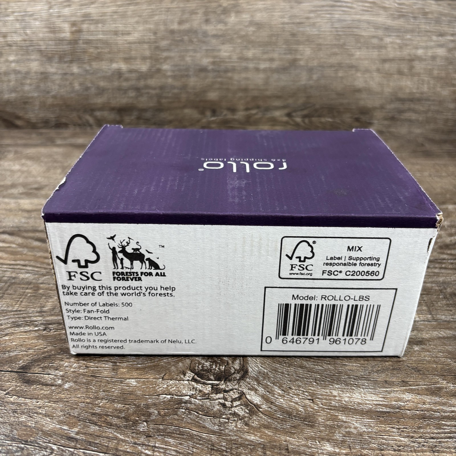 Rollo 4×6 Direct Thermal Shipping Labels Fan-Fold 500 Pack ROLLO-LBS USA