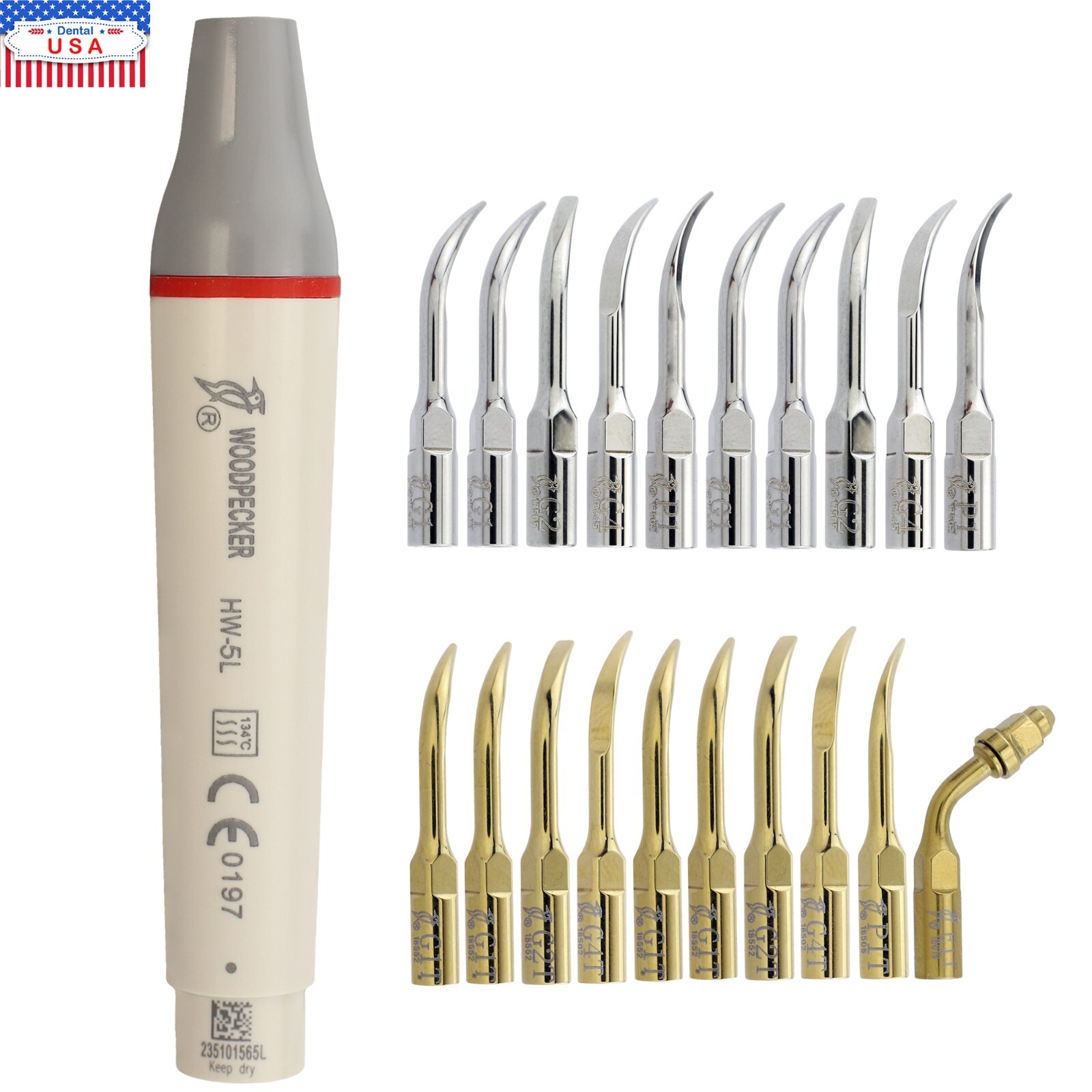 Woodpecker Dental Ultrasonic Scaler LED Handpiece HW-5L For EMS Tip G1 G4 P1 P3