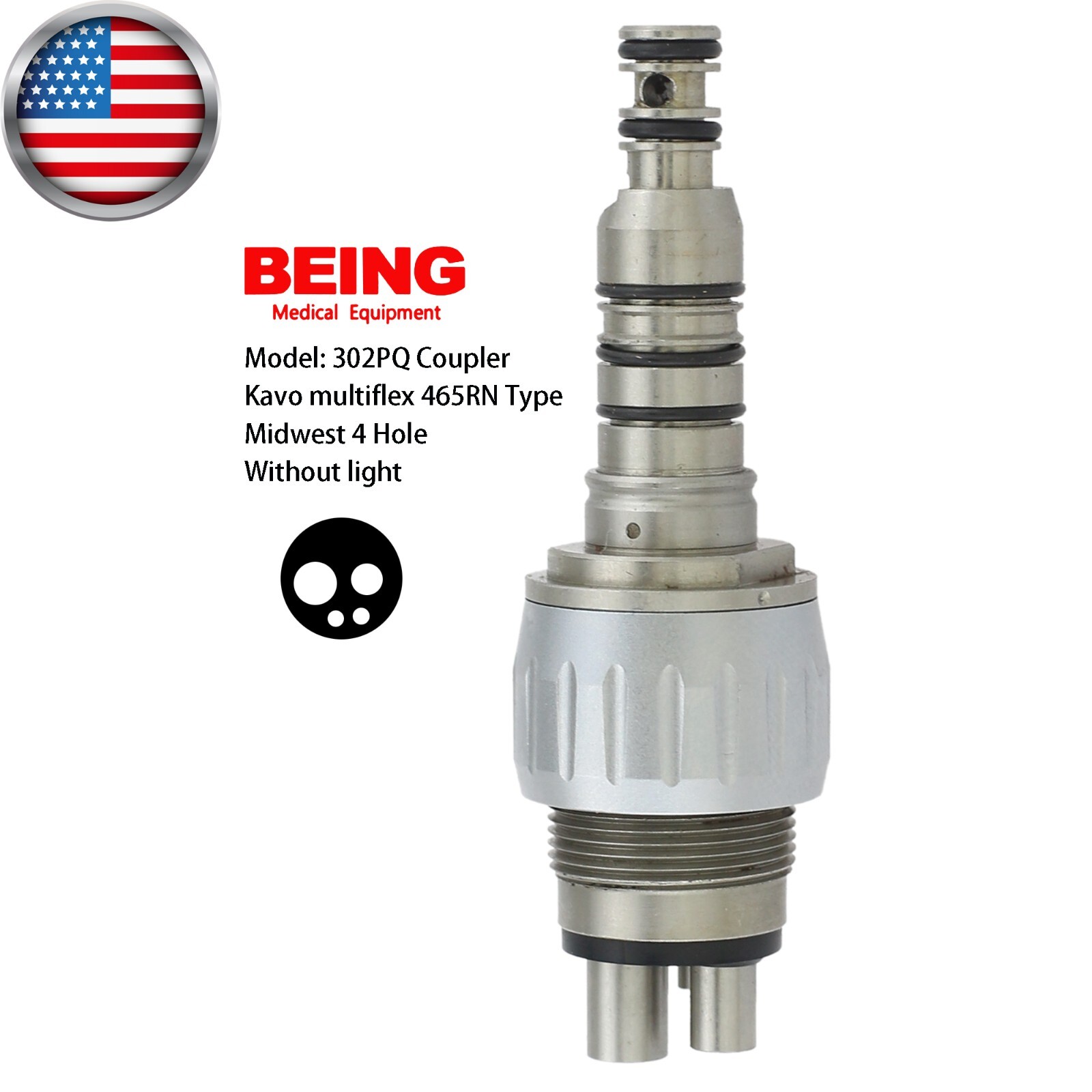 Kavo Multiflex Type Coupler 465RN 4 Hole 6 Pin High Speed Handpiece LED Coupling