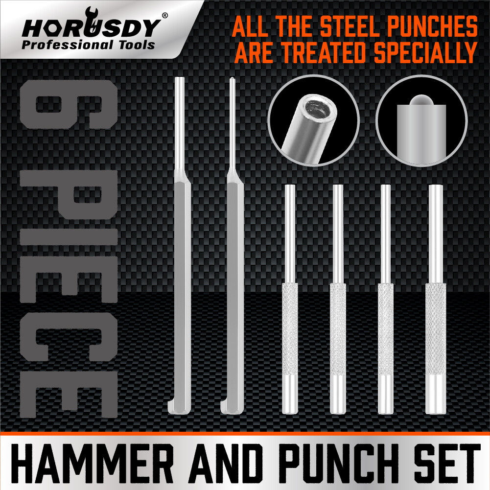 6PC Roll Pin Starter & Bolt Catch Install Punch Set 1/16″ 5/64″ 3/32″ 1/8″ 5/32″