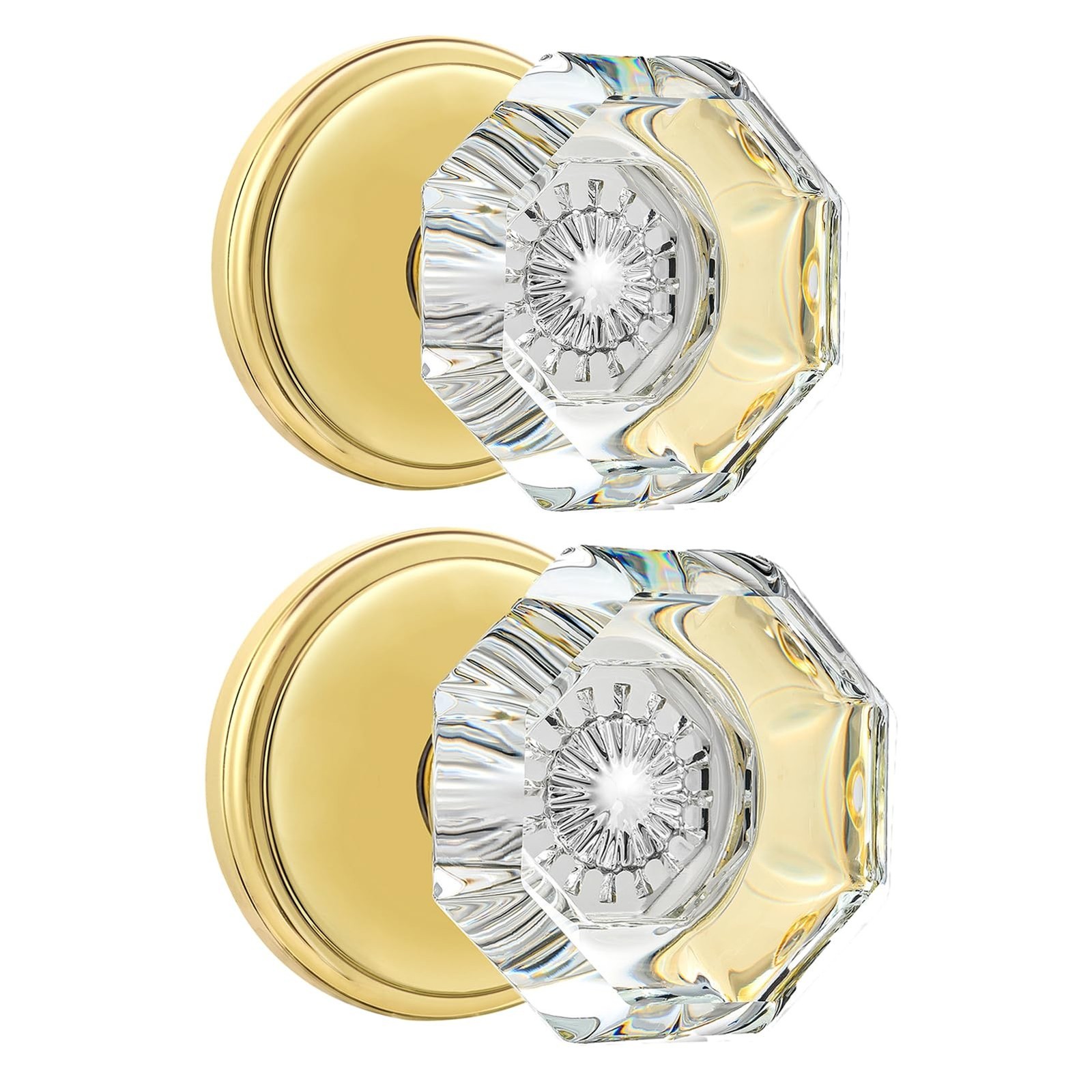 2 Pack Crystal Dummy Door Knobs, Non-Turning Single Side Dummy Door Knob Set,…