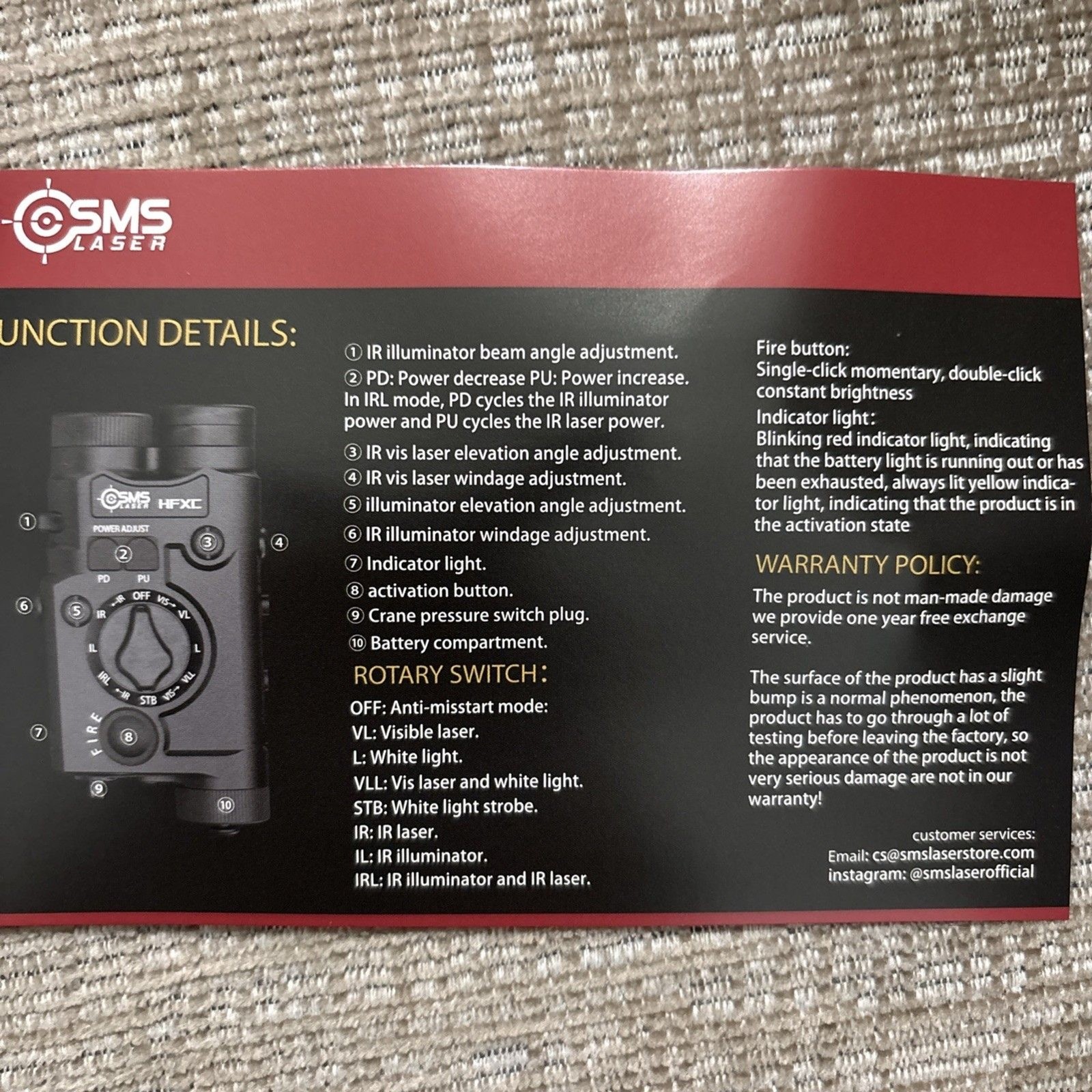 SMSLaser HFXC 4-in-1 laser aiming module