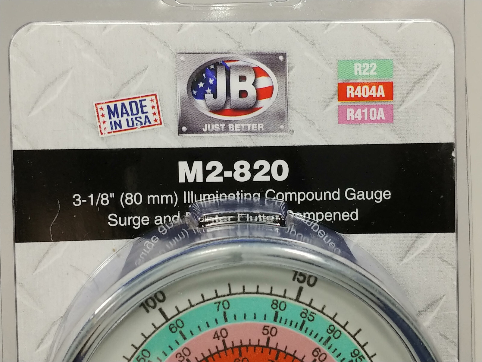 JB Industries M2-820 Glow In The Dark Manifold Gauges, 3-1/8″ New-Old Stock