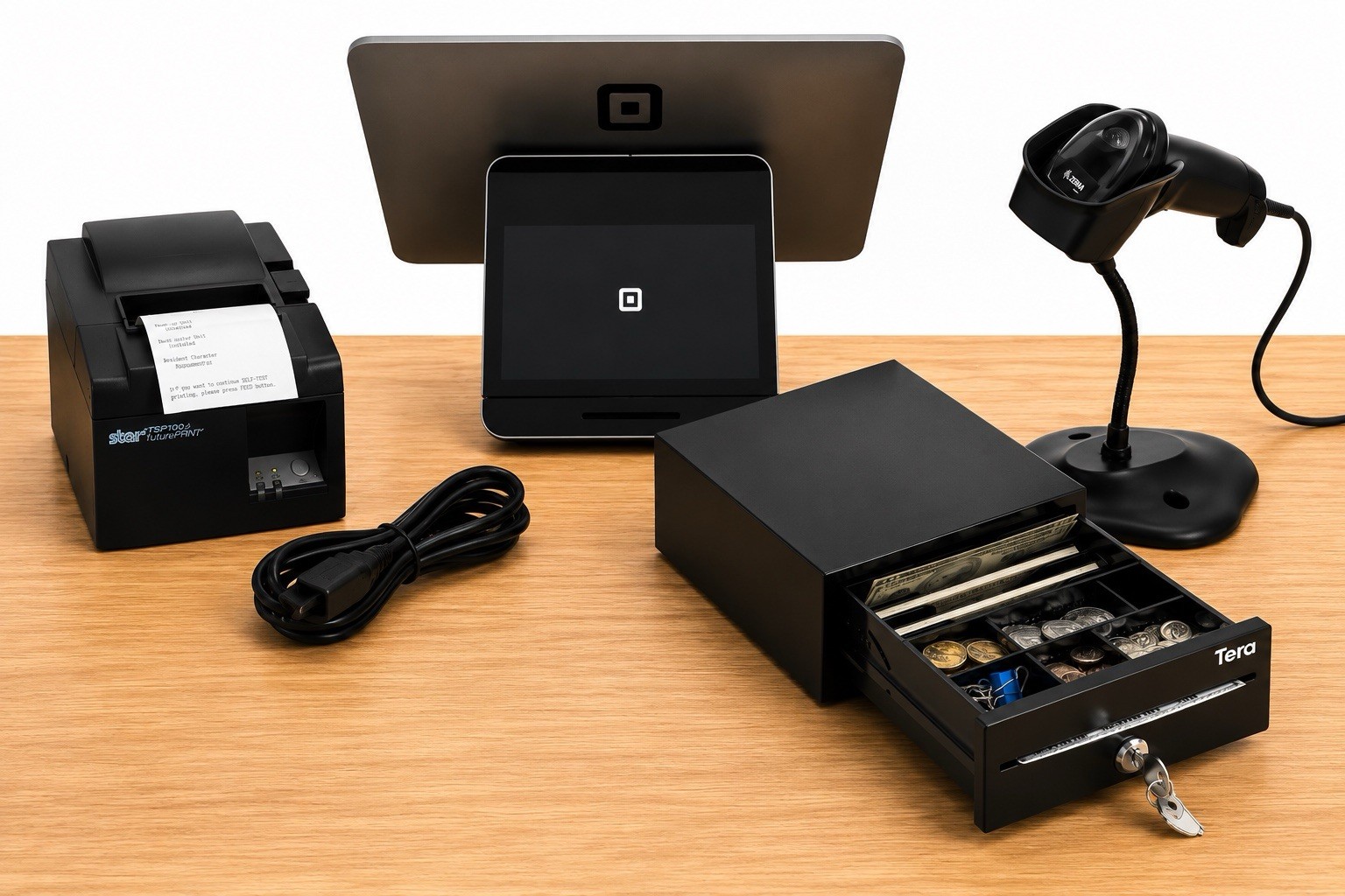 Square Register POS System Bundle w/ Cash Drawer, Star Printer & Zebra Scanner