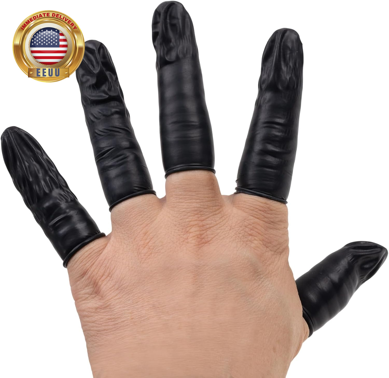 100 Pcs 65X25Mm Black Finger Gloves Disposable, Fingers Protectors, Finger Cots