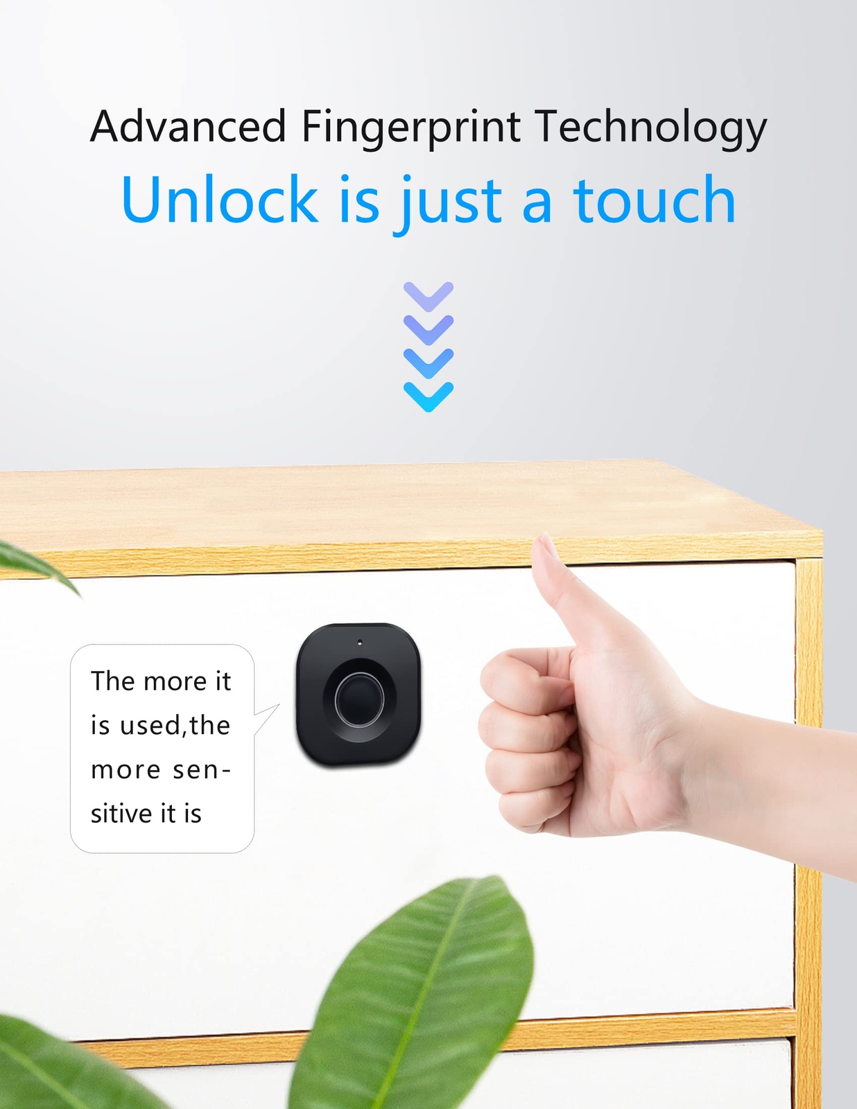 Fingerprint Cabinet Lock Keyless & Hidden Smart Biometric Security for Drawers
