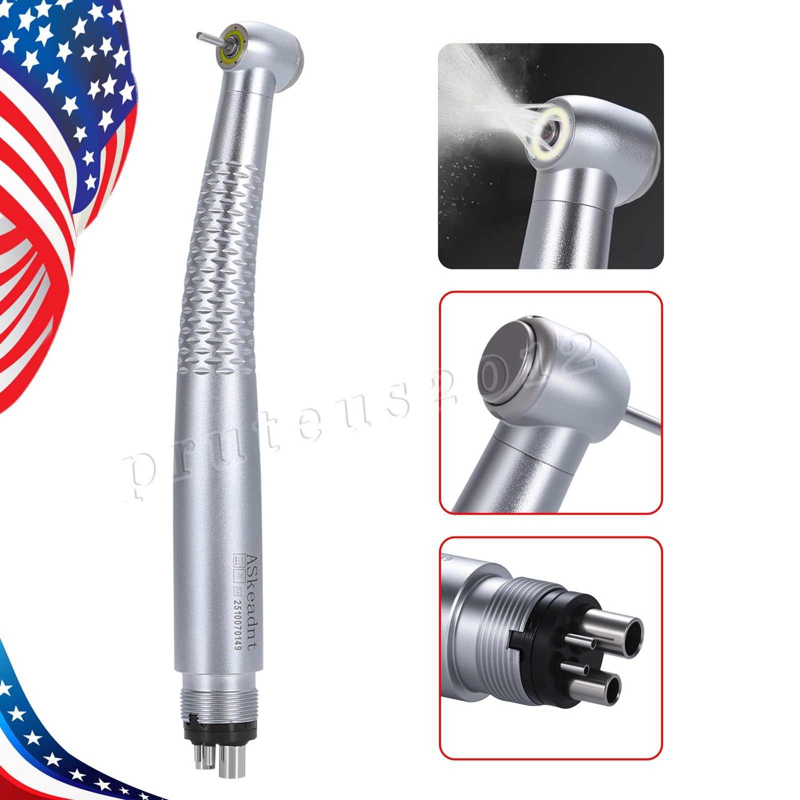 Dental Ring LED Integrate E-generator High &Low Speed Handpiece 4 Holes Turbine