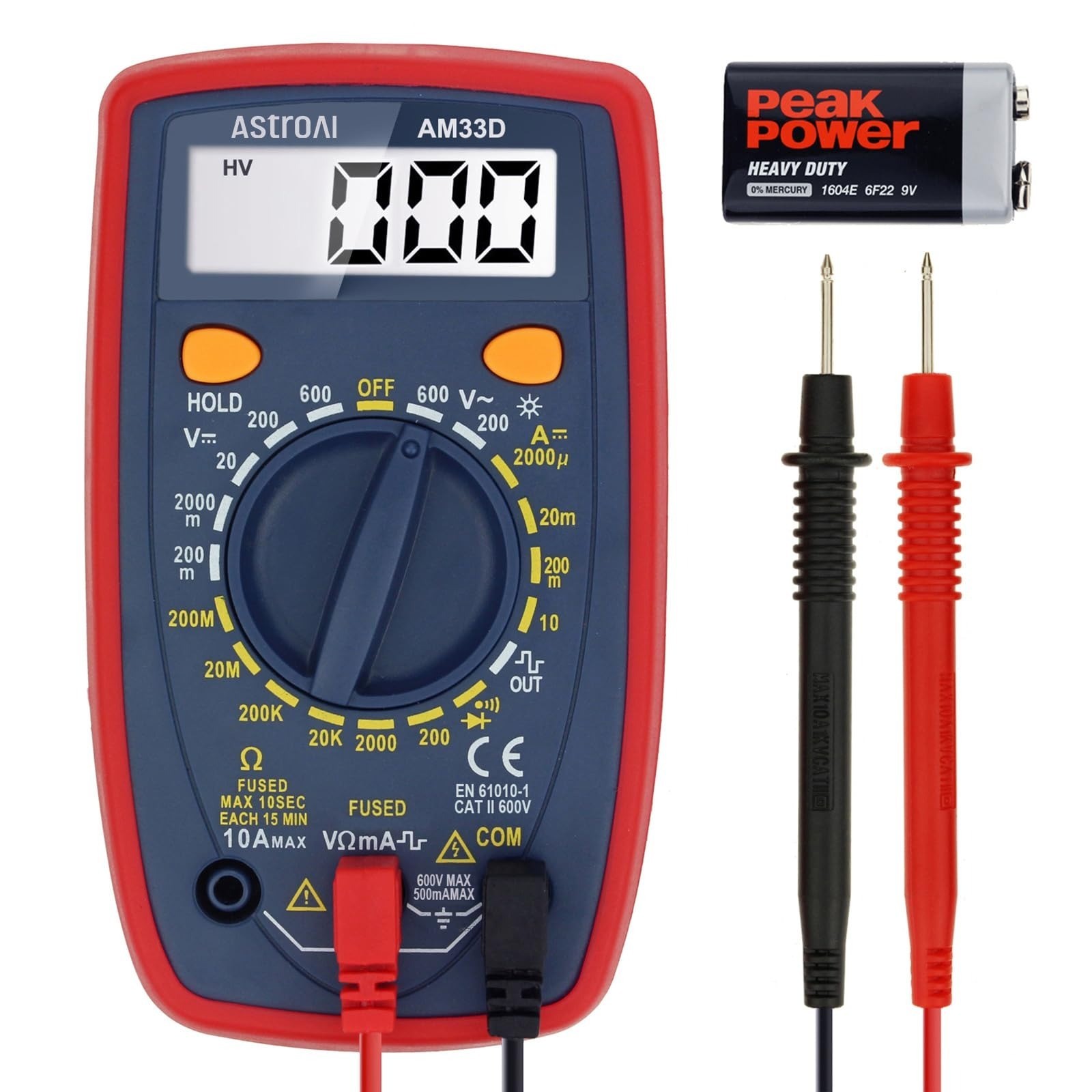 AstroAI Digital Multimeter 2000 Counts AC/DC Voltage Tester
