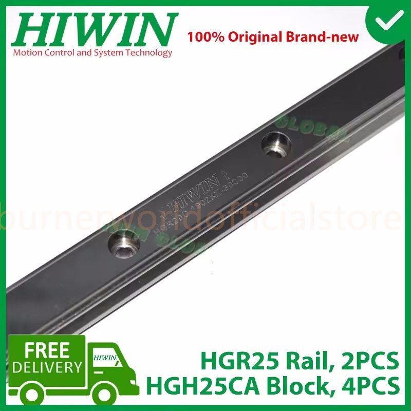 HIWIN 2pc HGR25 200-2000mm Linear Guide Rail + 4pc HGH25CA Slide Block ﻿﻿CNC