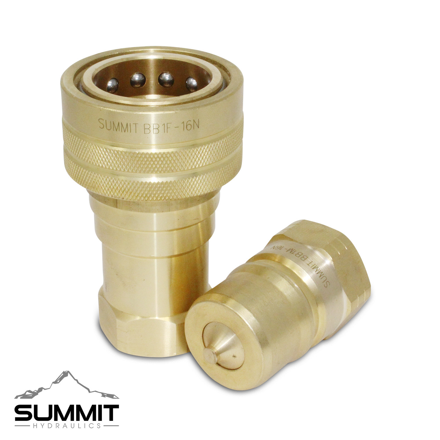 1″ NPT ISO 7241-B Brass Quick Disconnect Hydraulic Coupler Set