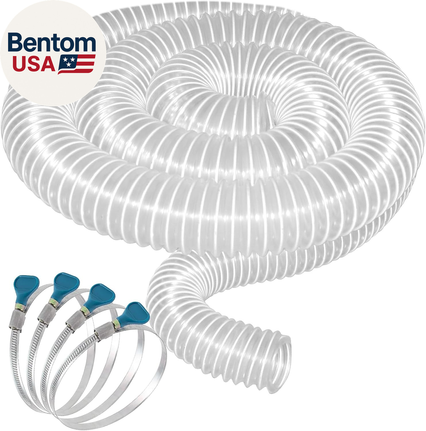 2-1/2″ X 10′ Heavy-Duty PVC Dust Collection Hose, Puncture-Resistant, Flexible C