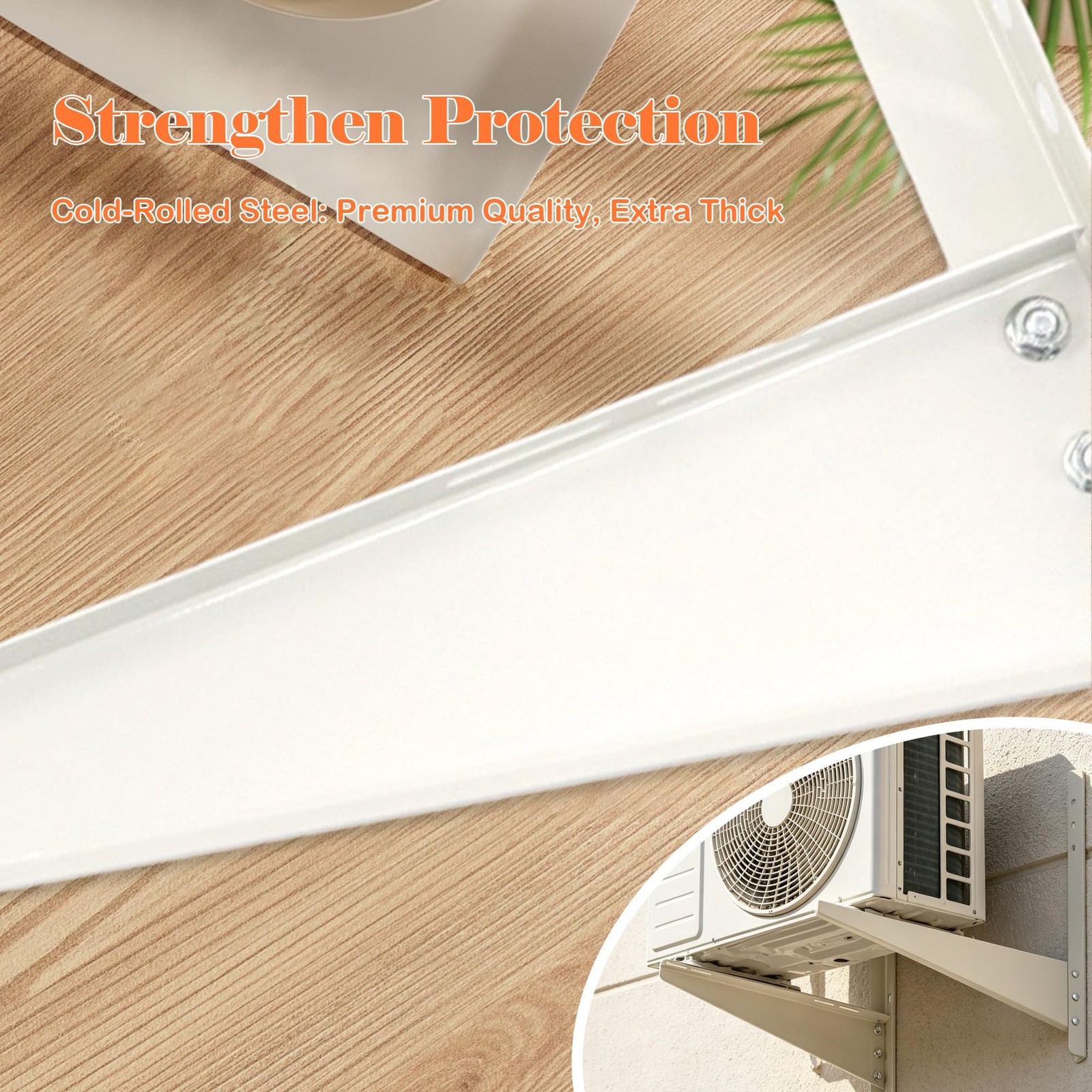 COUWELL Mini Split Wall Mounting Bracket for 14.96″ x 17.72″, White
