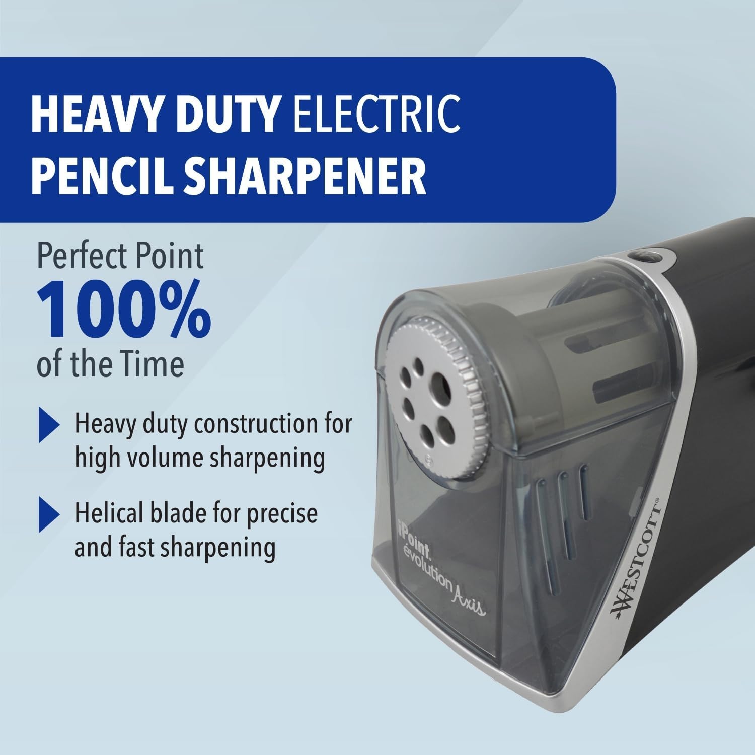 Professional Electric Pencil Sharpener with Auto Stop for Classrooms – 10-Blade