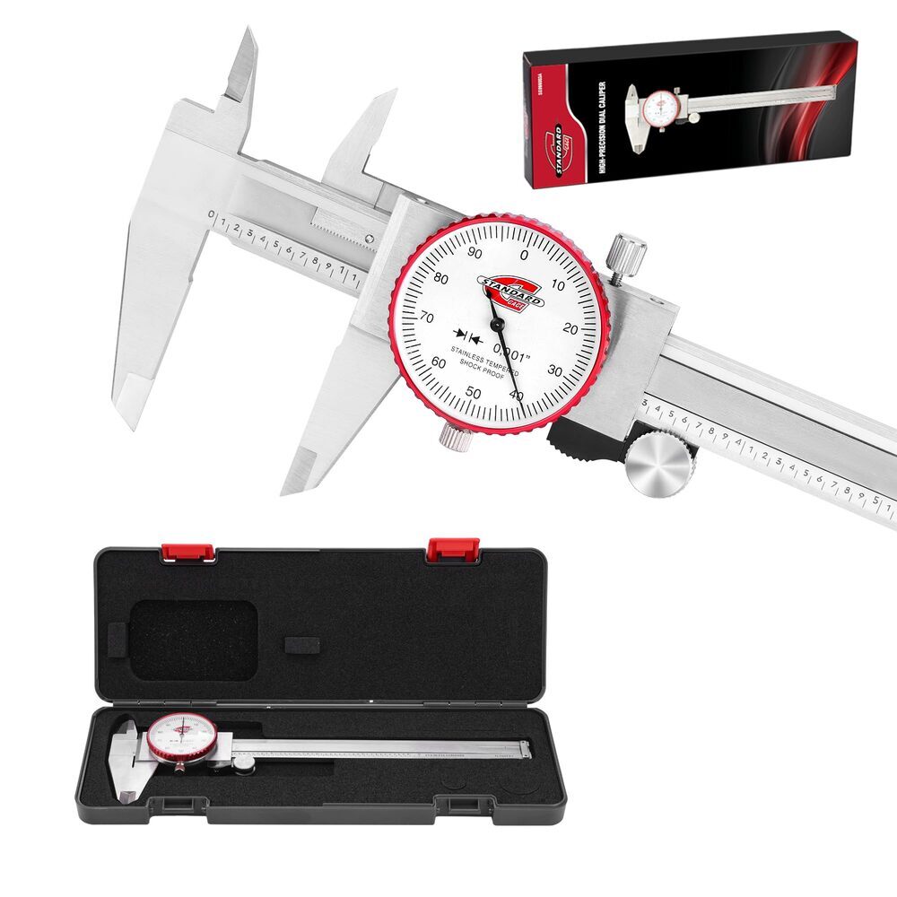Standard Gage 0-6″ Range SAE Dial Caliper Measuring Tool ±0.001″ Accuracy USA